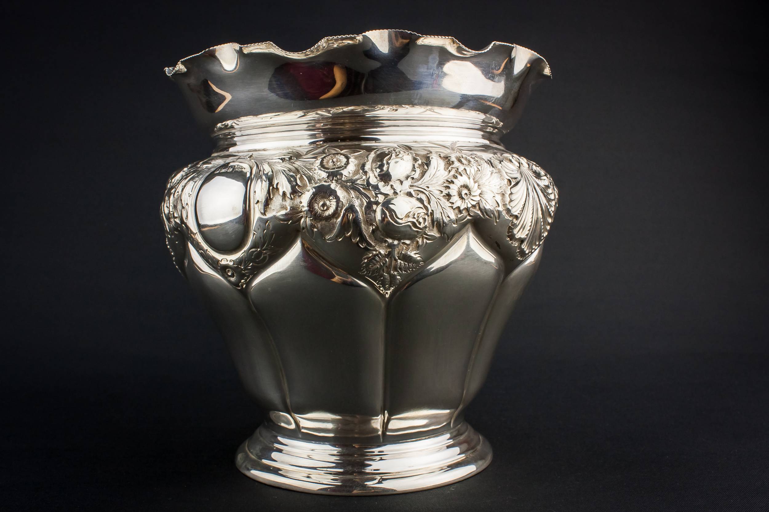 Large Antique WINE — Sterling silver wine cooler 2