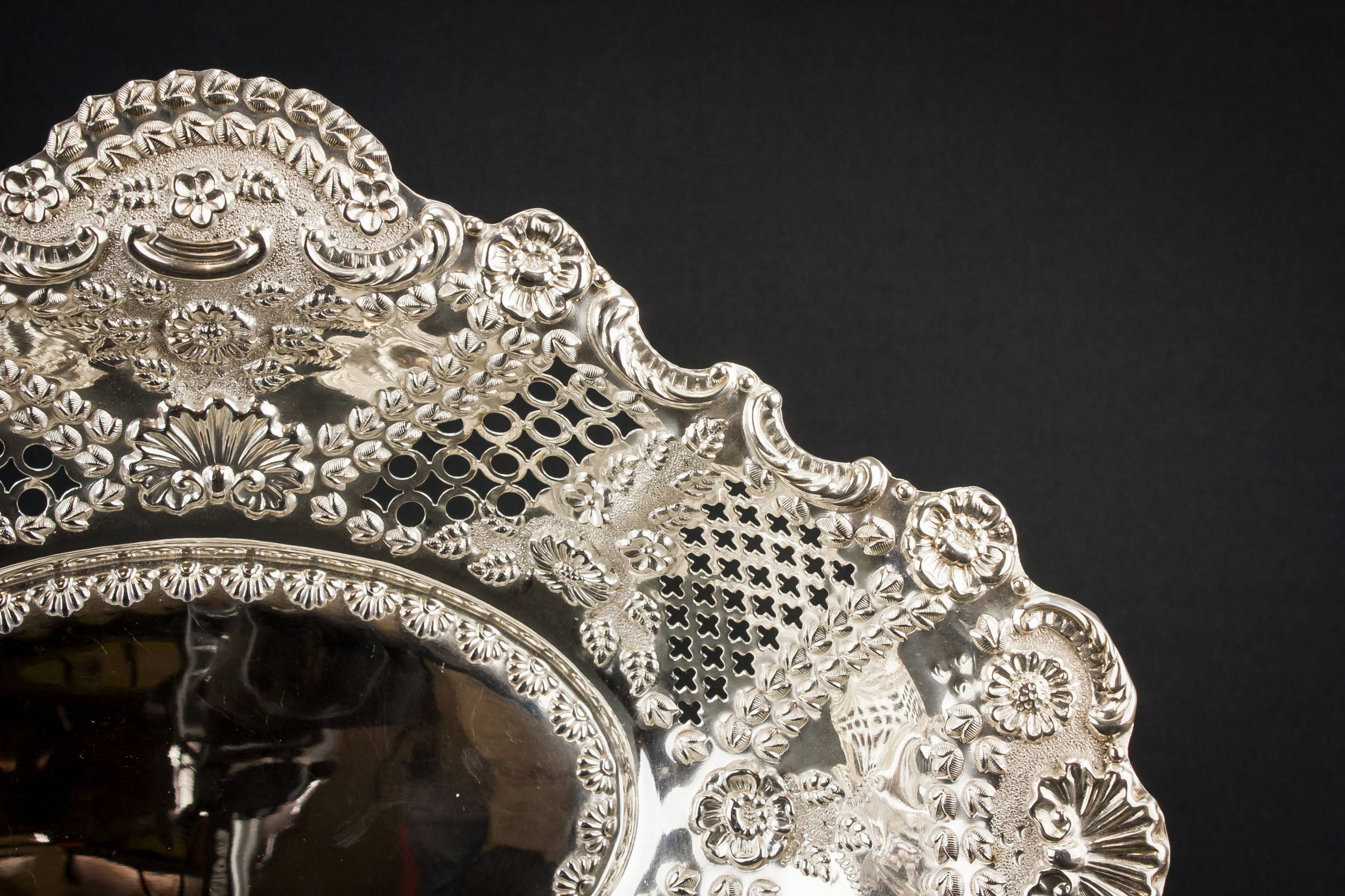 Antique Luxurious Floral — Sterling silver bowl 1