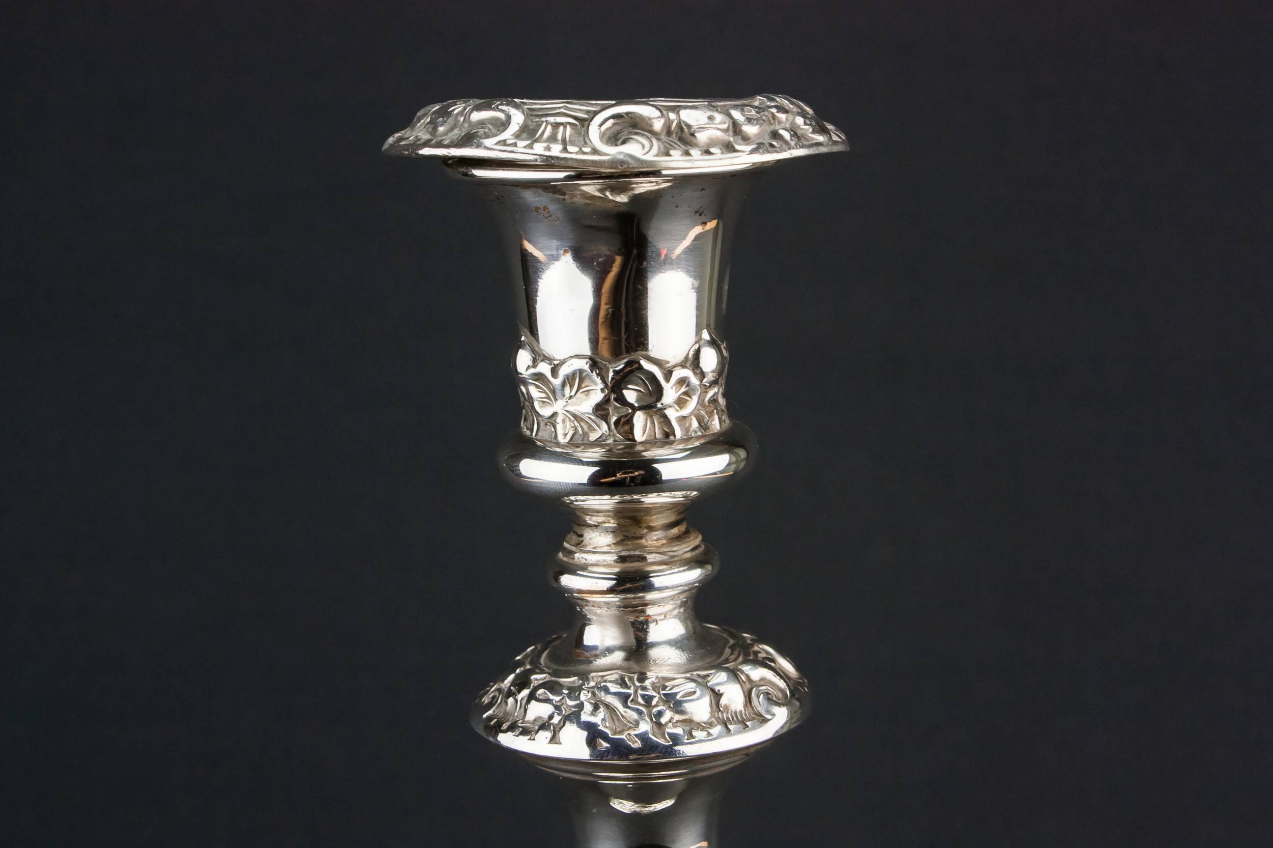 High Victorian Antique — 2 tall candlesticks 1