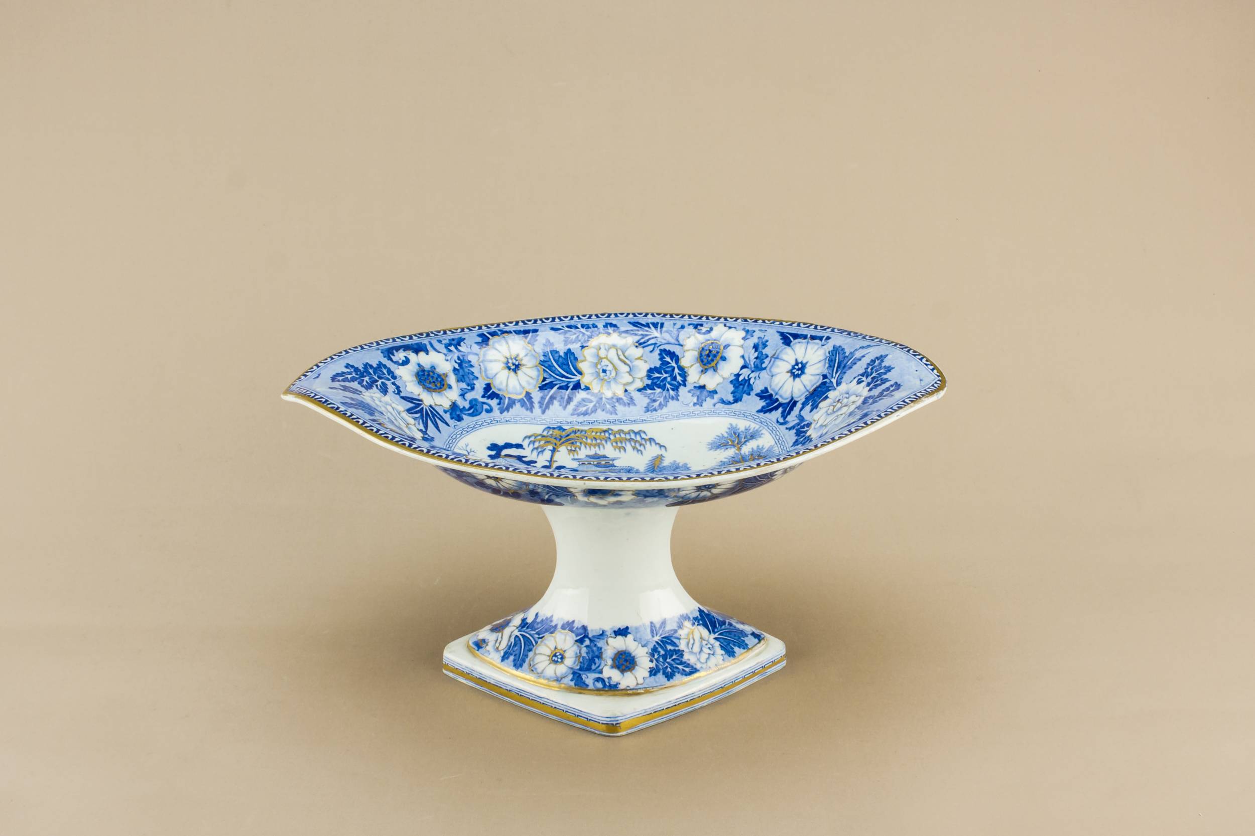 Blue Attractive Pottery — Large blue stem bowl