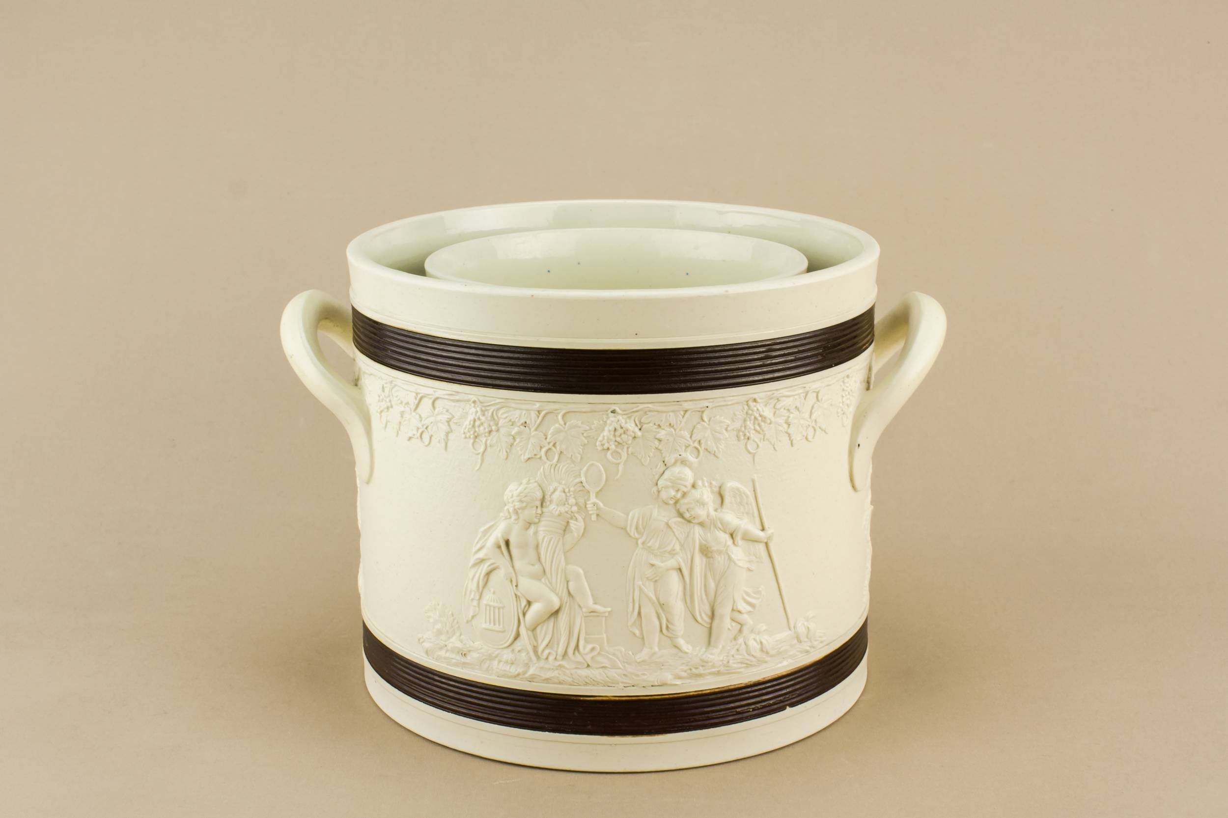 Antique Stoneware Figures — Rare Turner & Co wine cooler