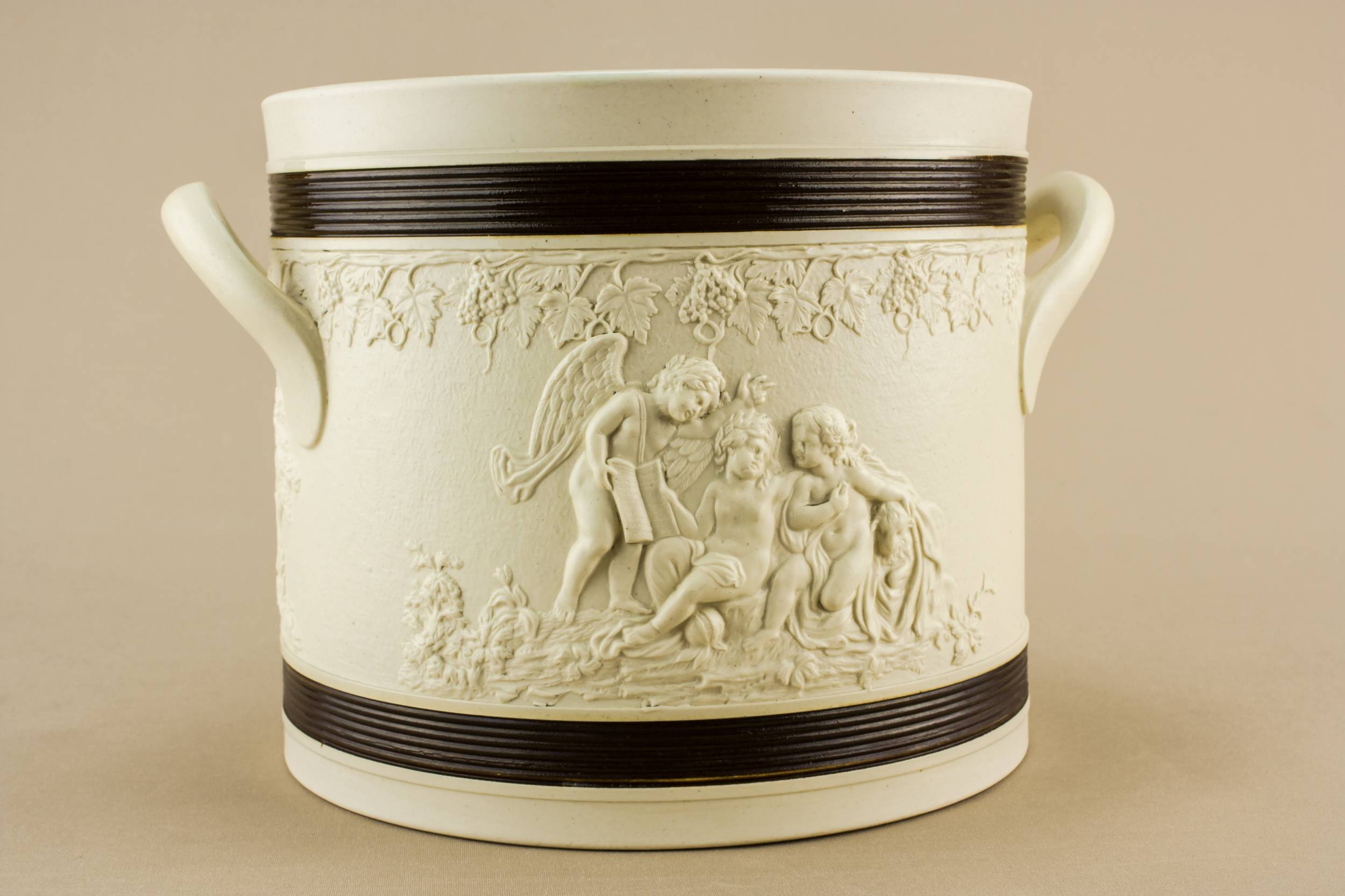Antique Stoneware Figures — Rare Turner & Co wine cooler 3