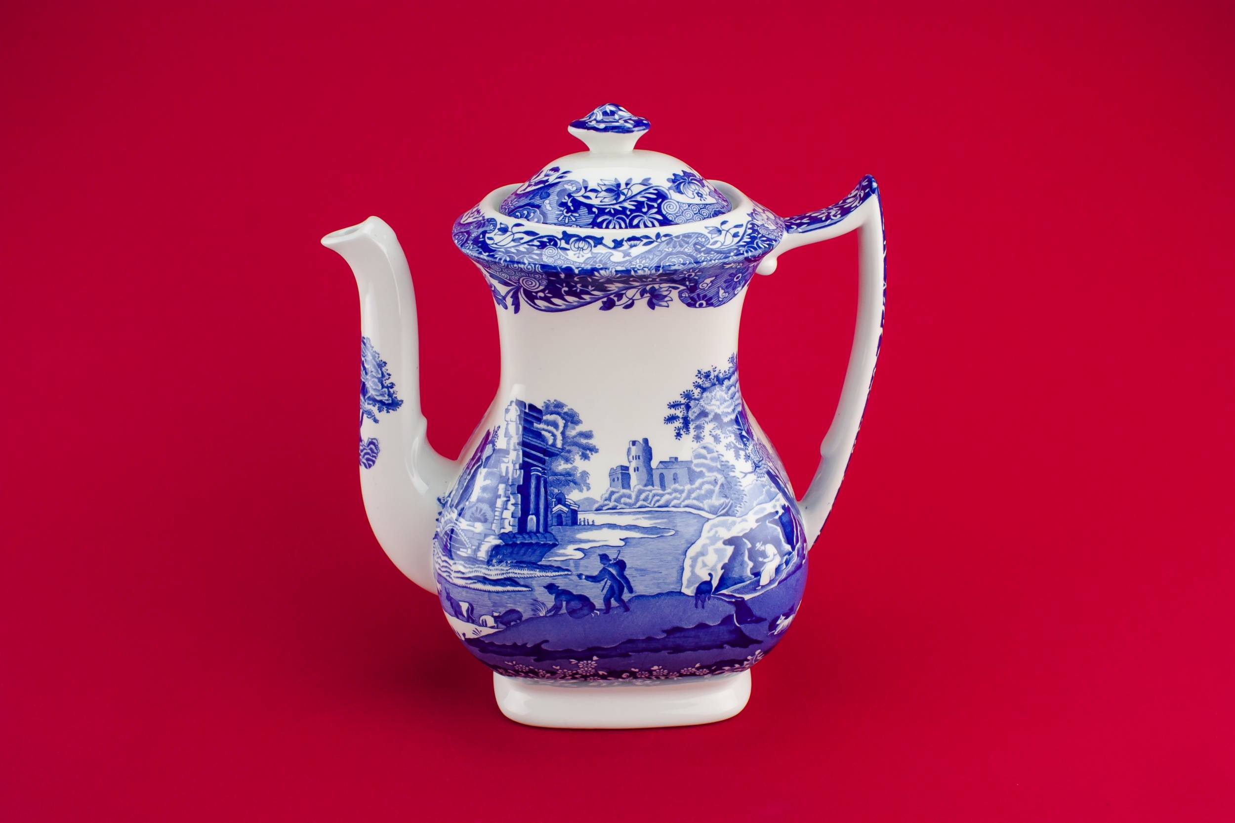 Retro Blue And — Large retro coffee pot