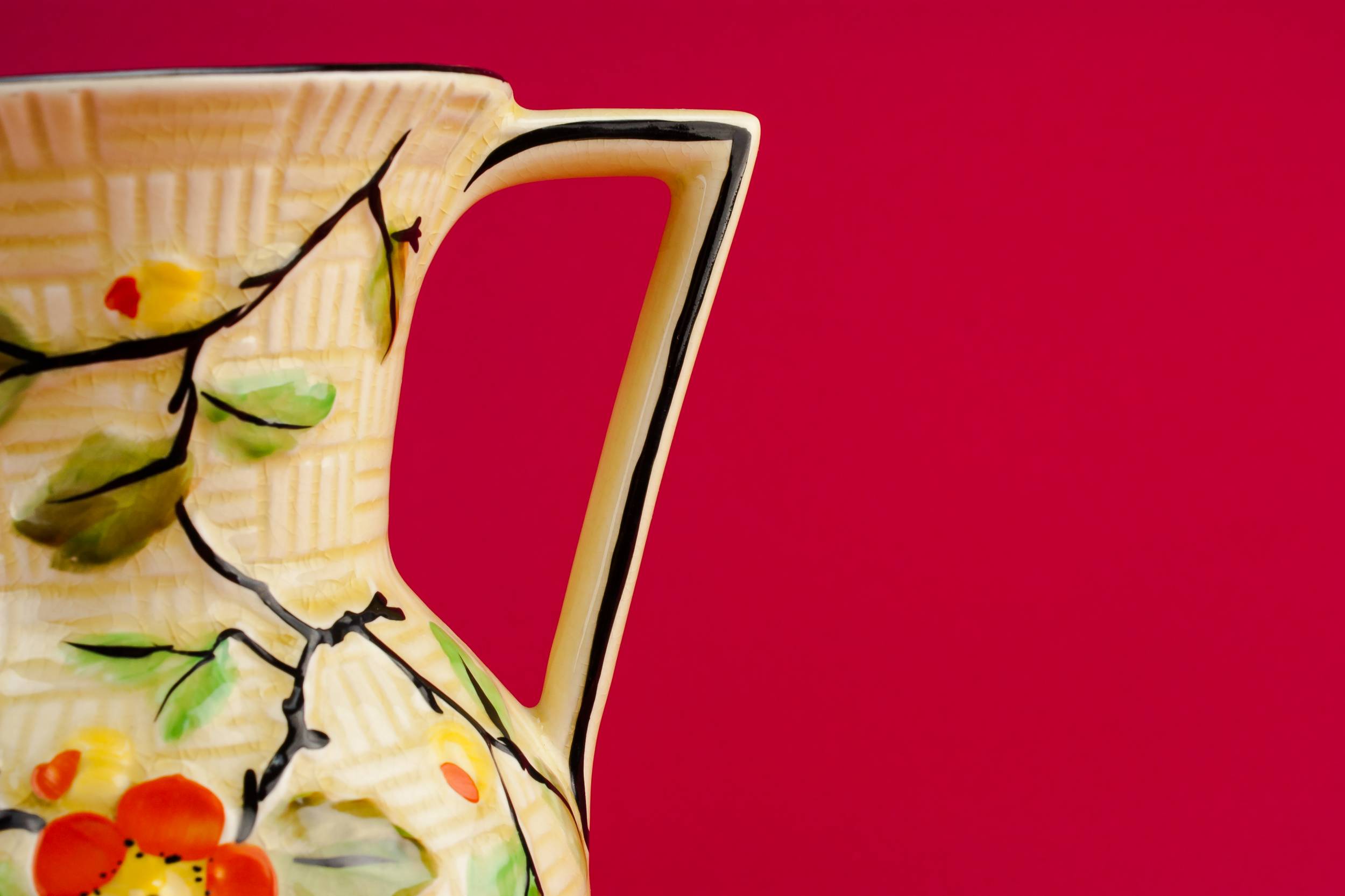 Beautiful Vintage Floral — Art Deco pottery jug 1