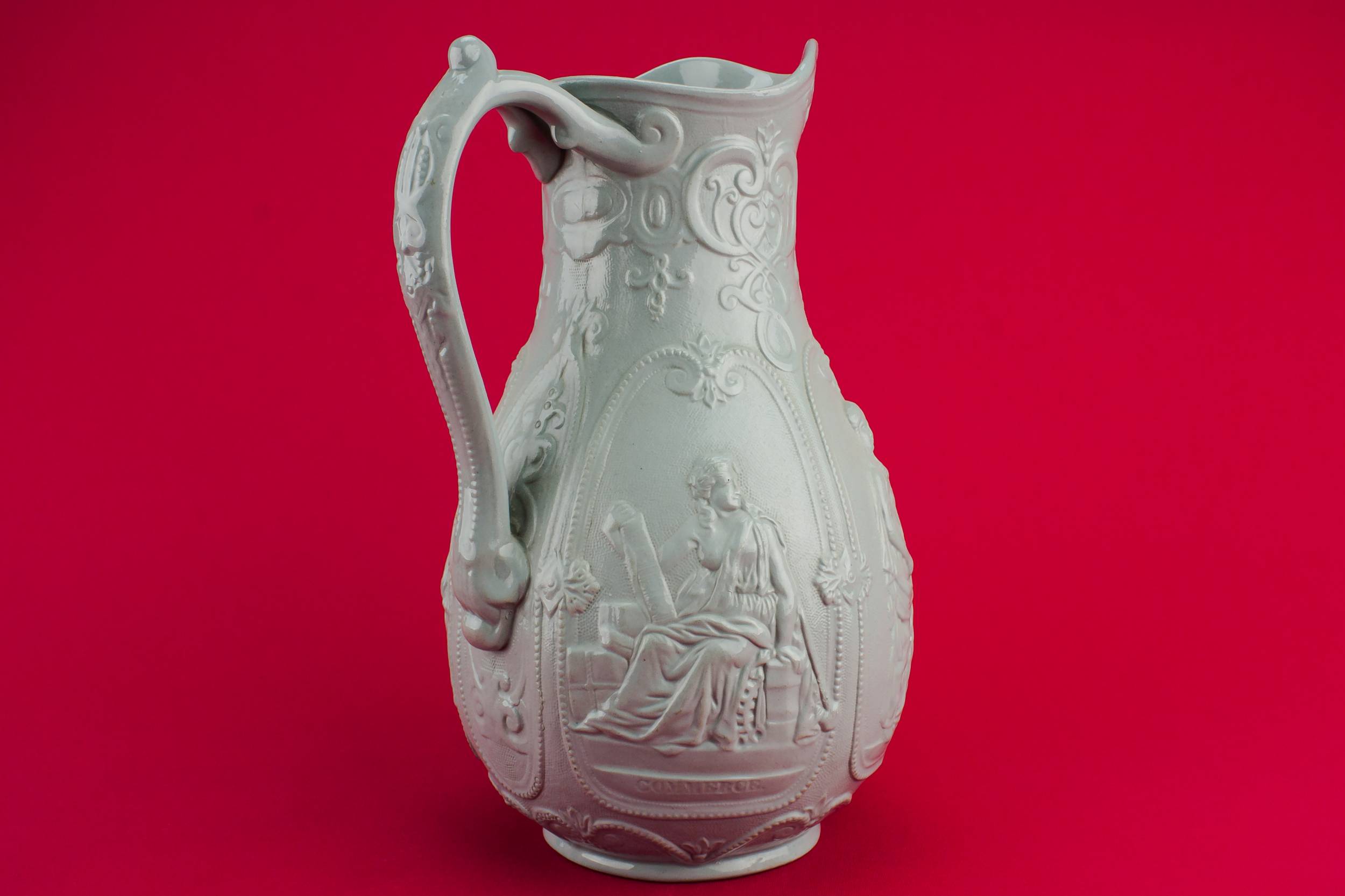 Antique Stoneware Juice — Gothic Revival water jug 1