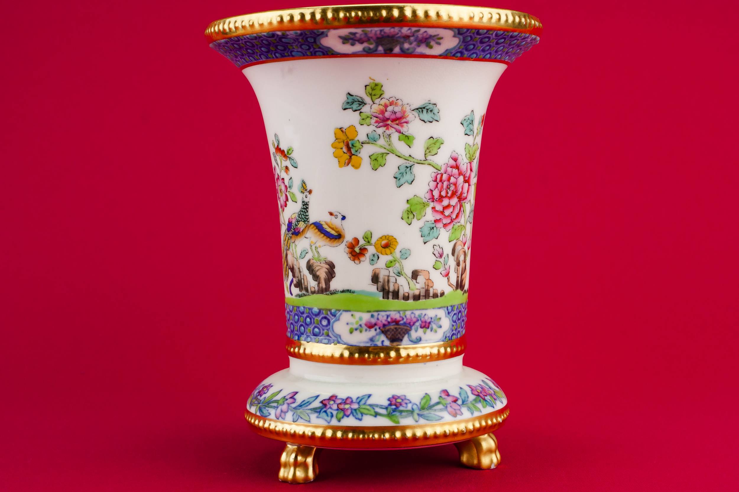 Luxurious Antique Peony — Spode bone china vase 2