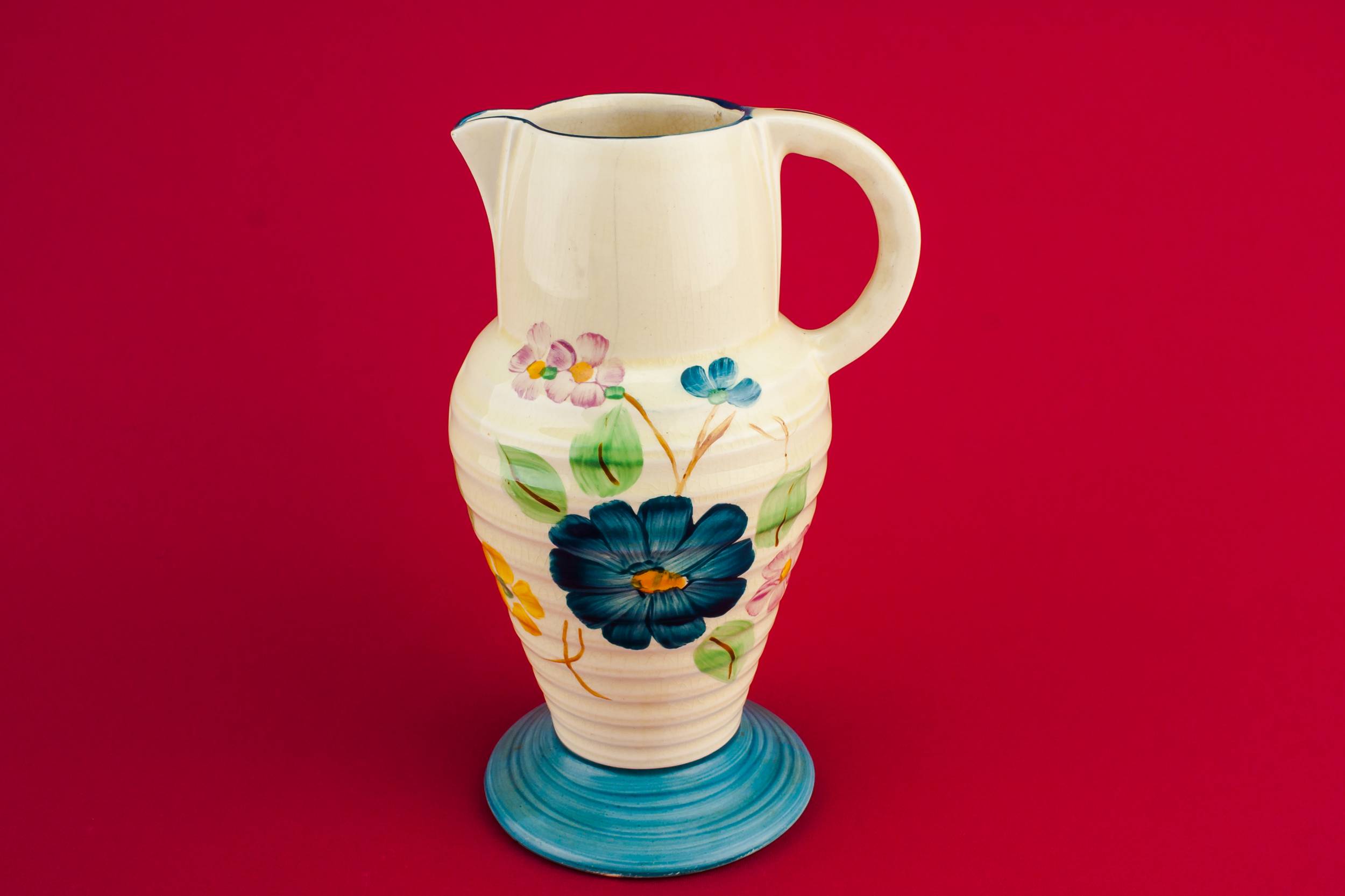 Vintage Rustic Floral — Art Deco pottery jug