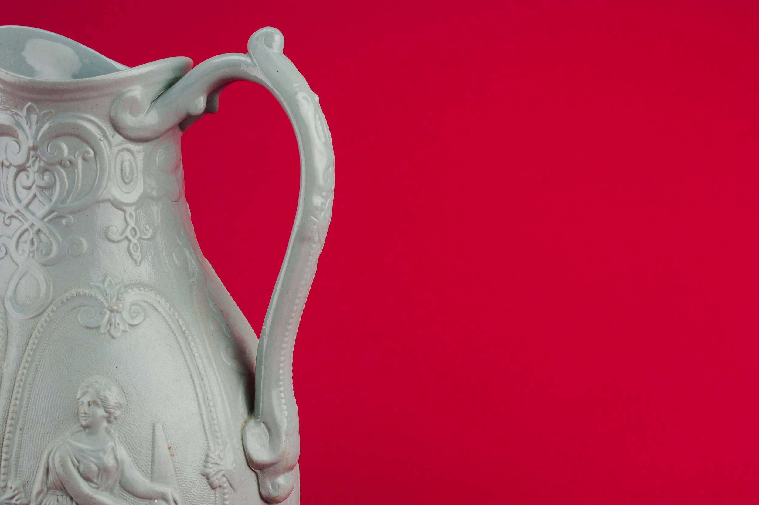 Antique Stoneware Juice — Gothic Revival water jug 3