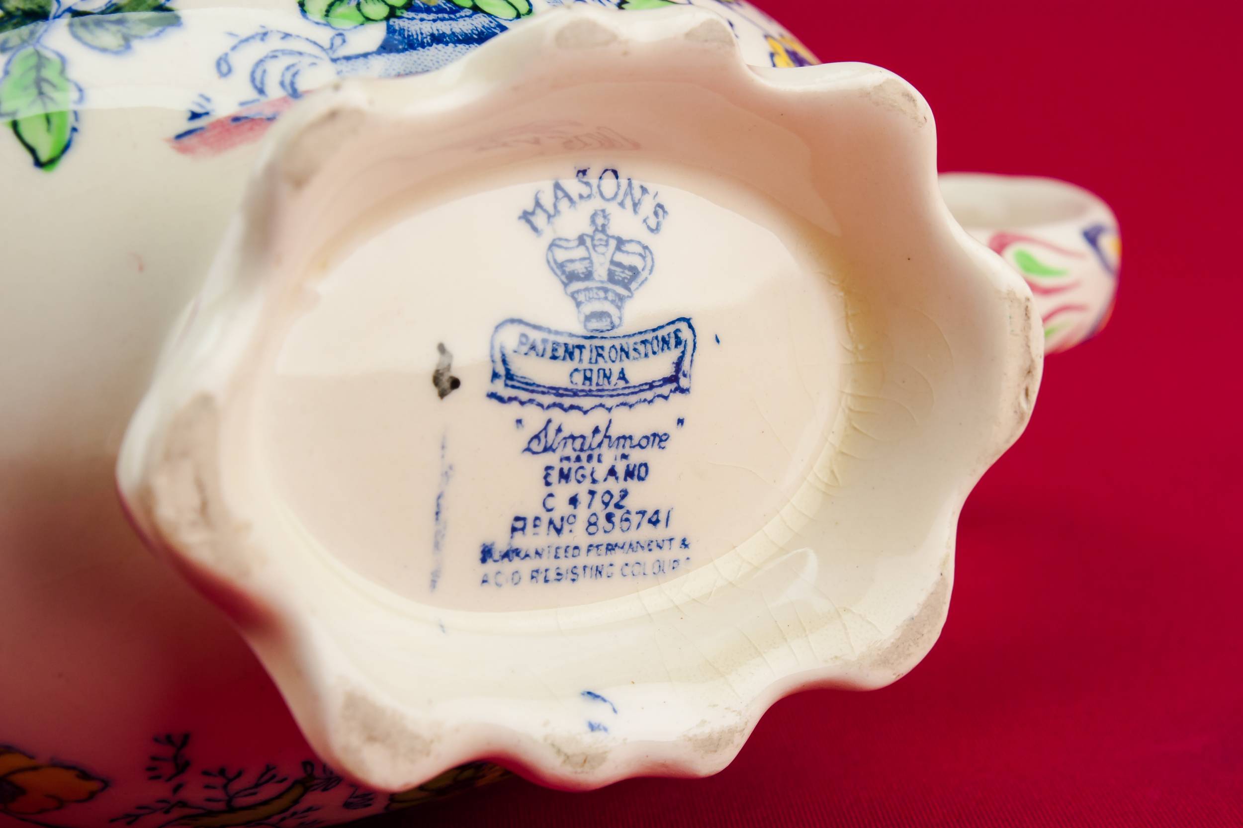 Traditional Beautiful Strathmore — Masons pottery gravy boat 4