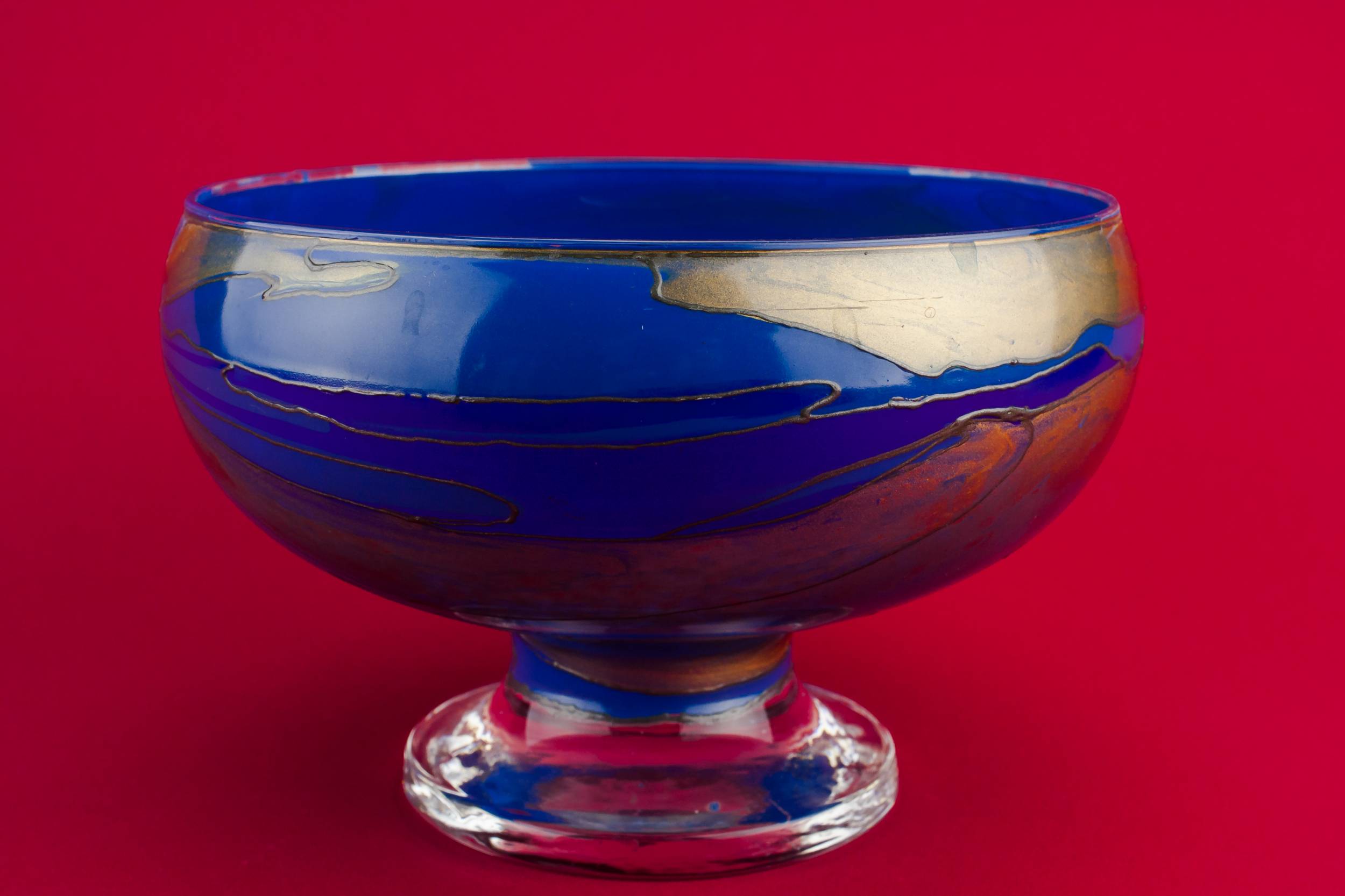Vintage Glass Abstract — Modernist glass bowl 2