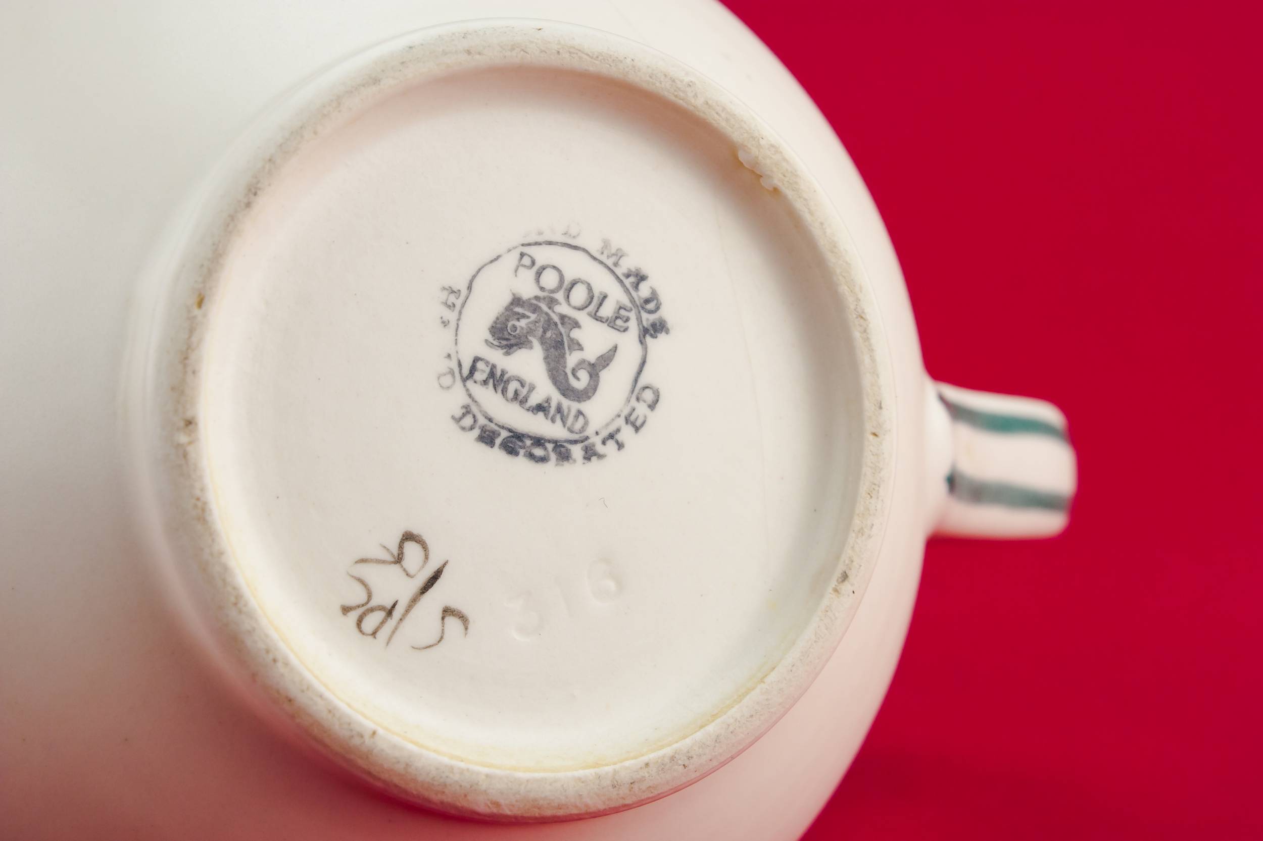 Cream 0.3L Poole — Small flotal jug 4