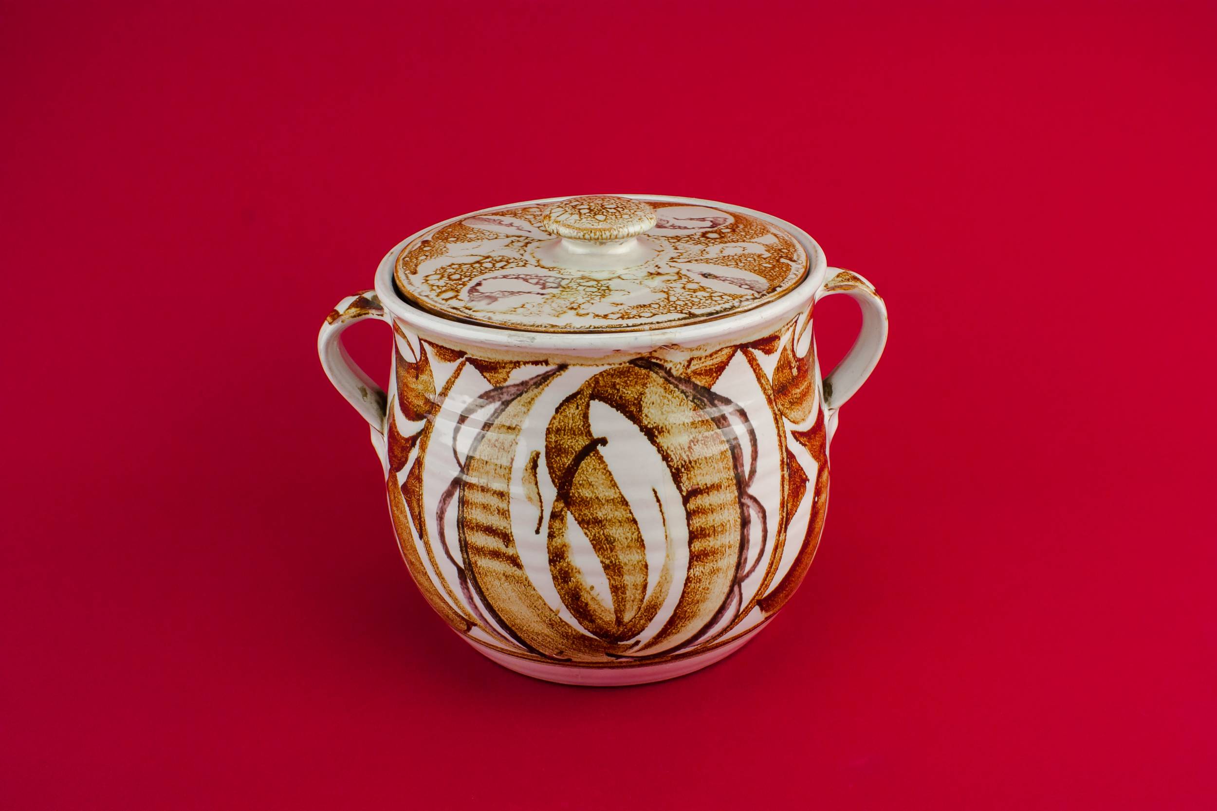 Charming Pottery Abstract — Rustic pottery jar