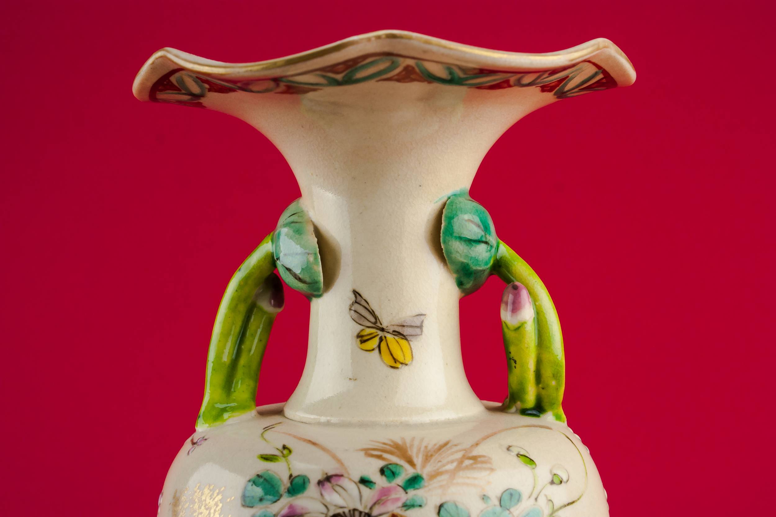 Elegant Antique Pottery — Tall complex baluster vase 1