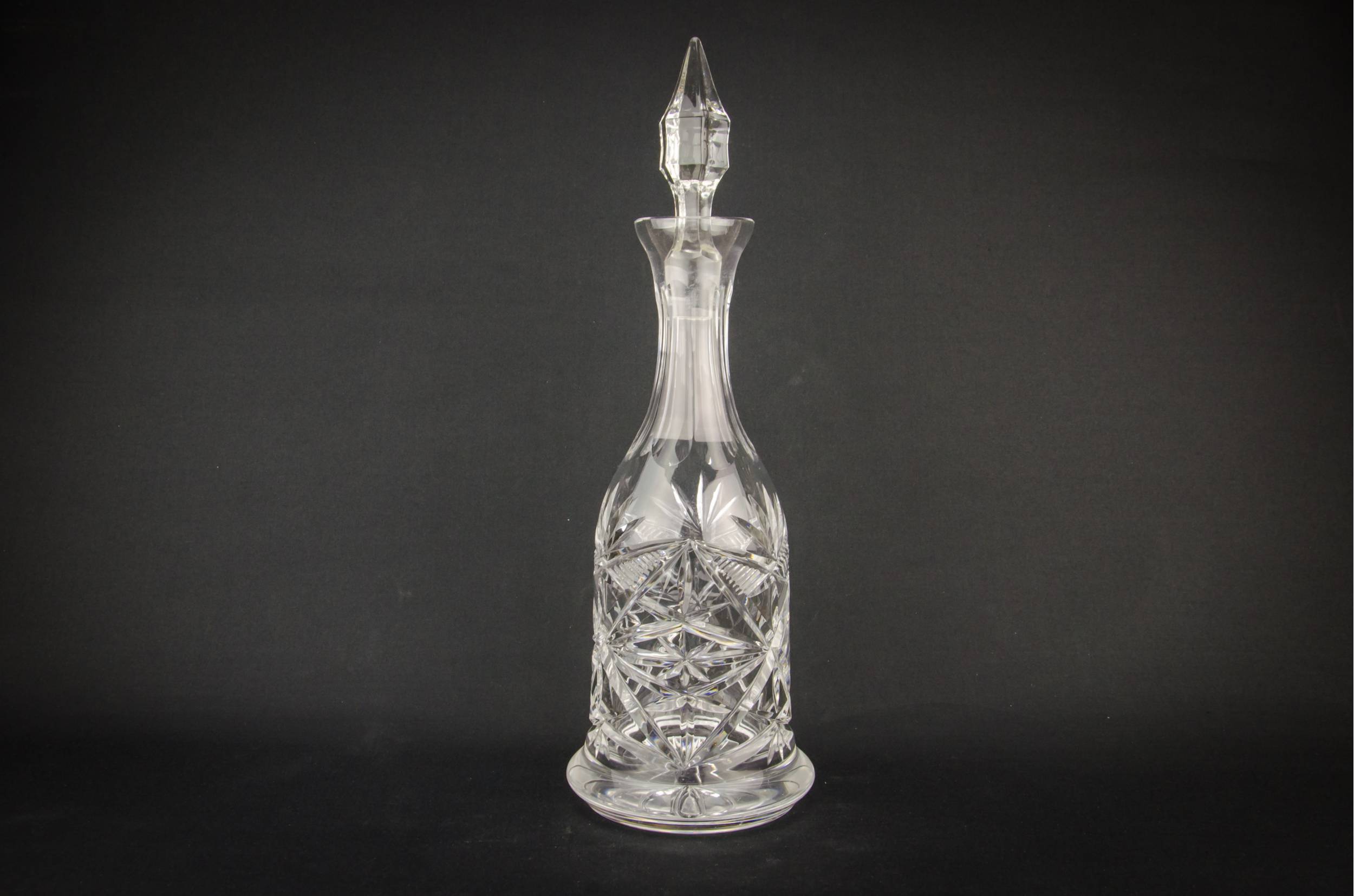 Tall Mallet Wine — Mallet cut glass decanter