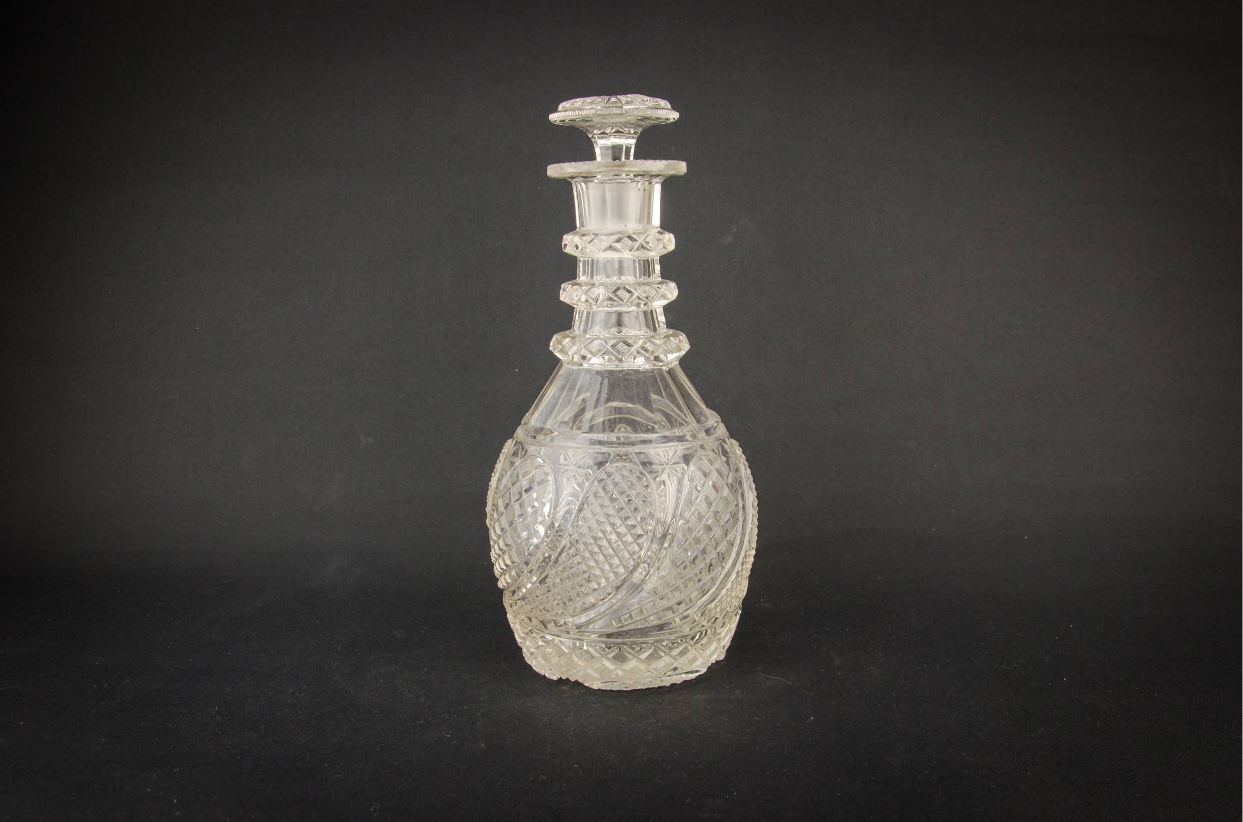 Cut Glass Crystal — 2 cut glass sherry decanters
