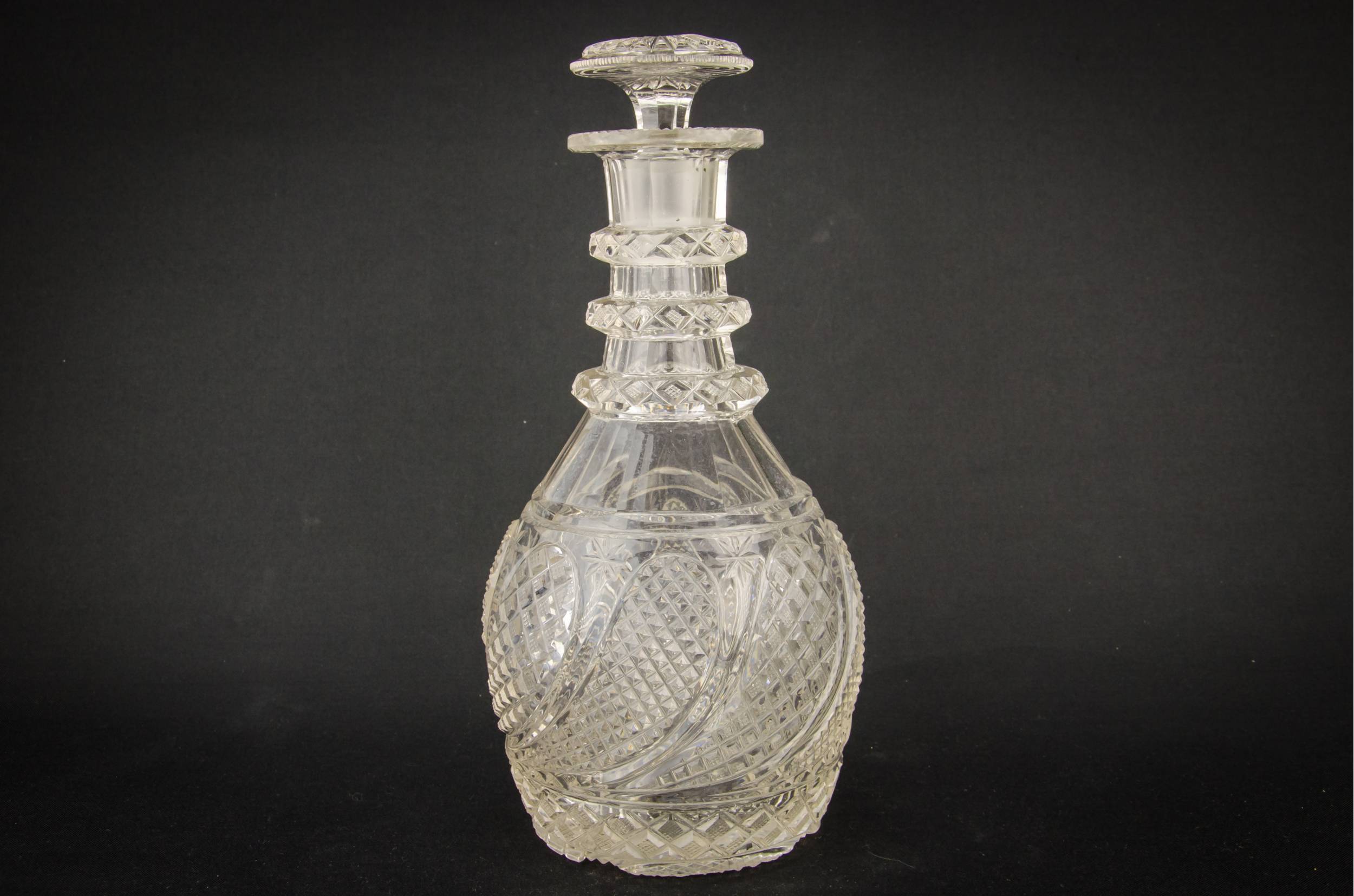 Cut Glass Crystal — 2 cut glass sherry decanters 1