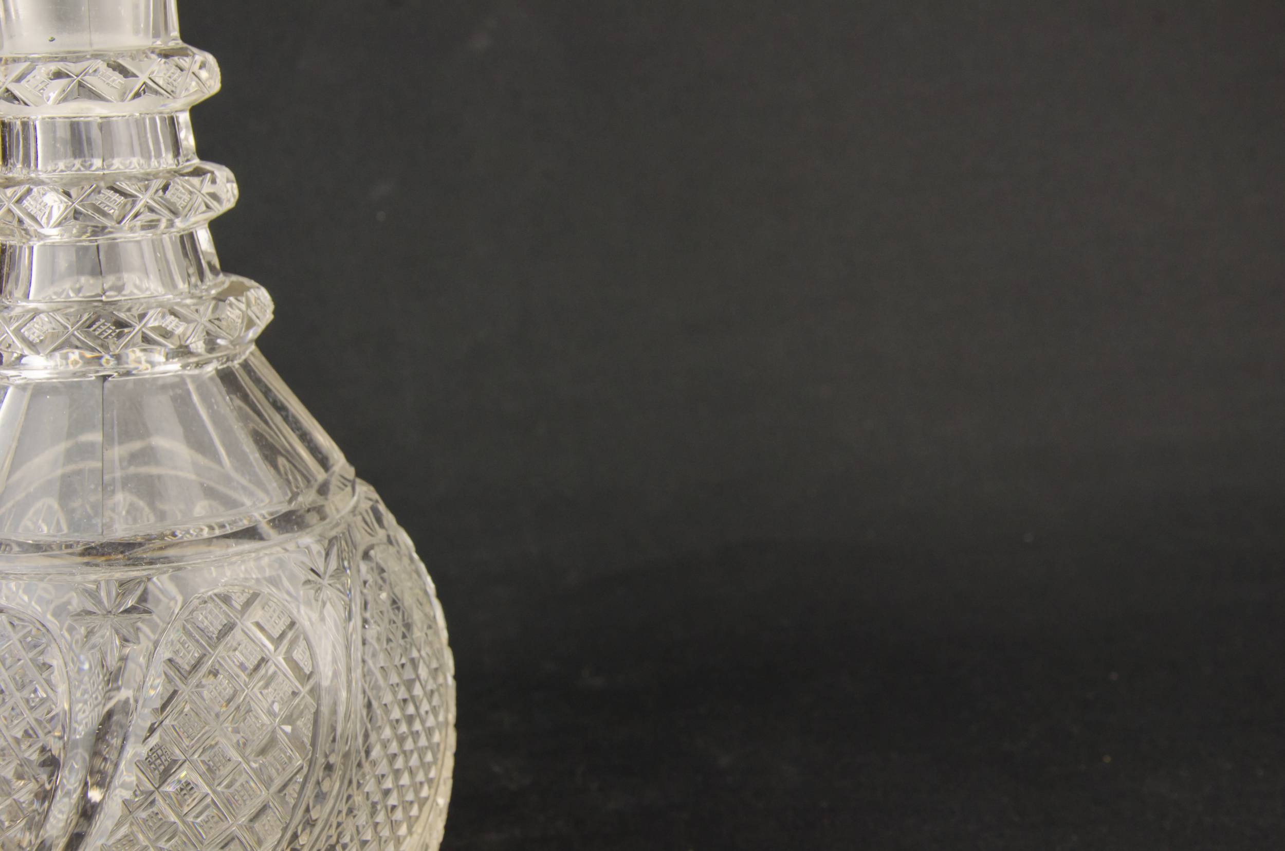 Cut Glass Crystal — 2 cut glass sherry decanters 6