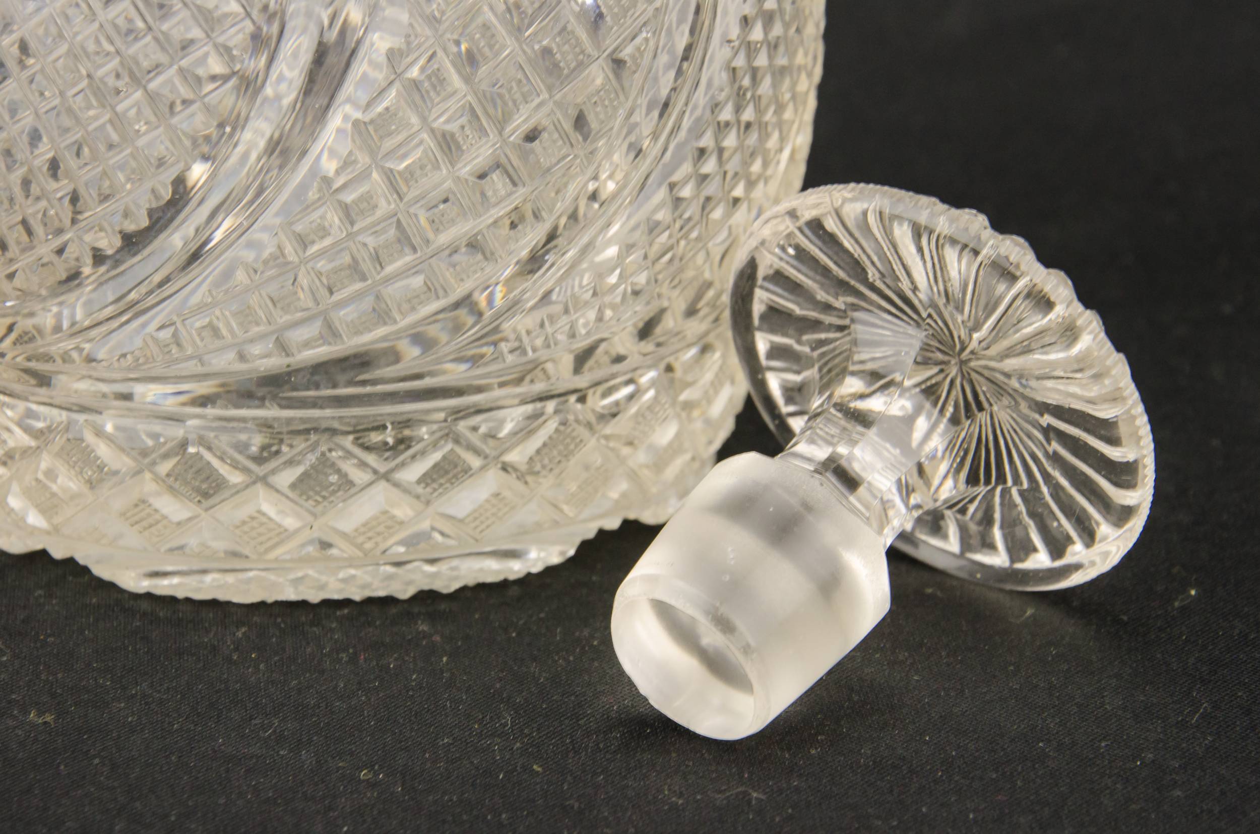 Cut Glass Crystal — 2 cut glass sherry decanters 3