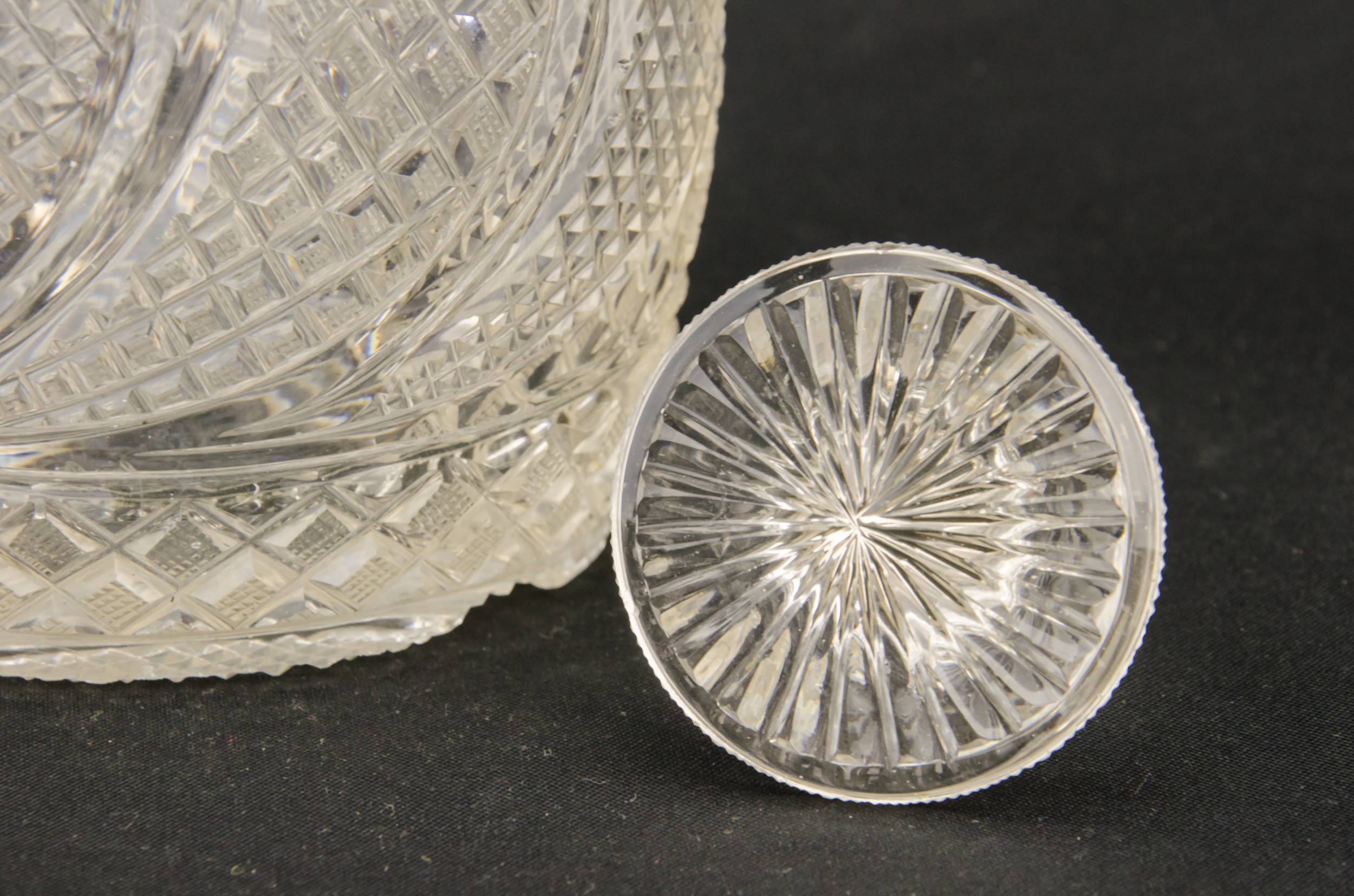 Cut Glass Crystal — 2 cut glass sherry decanters 5