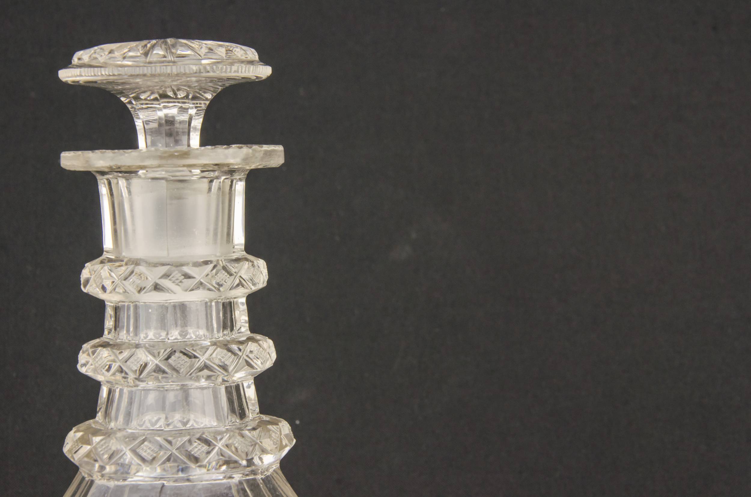 Cut Glass Crystal — 2 cut glass sherry decanters 2