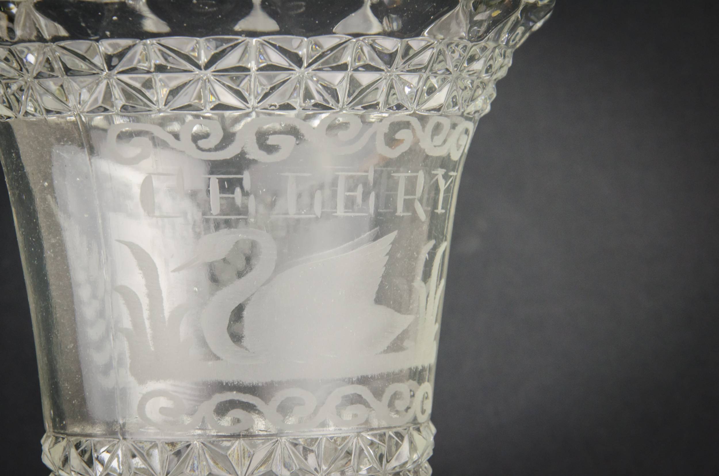 Rustic Celery Victorian — Celery glass serving bowl 1