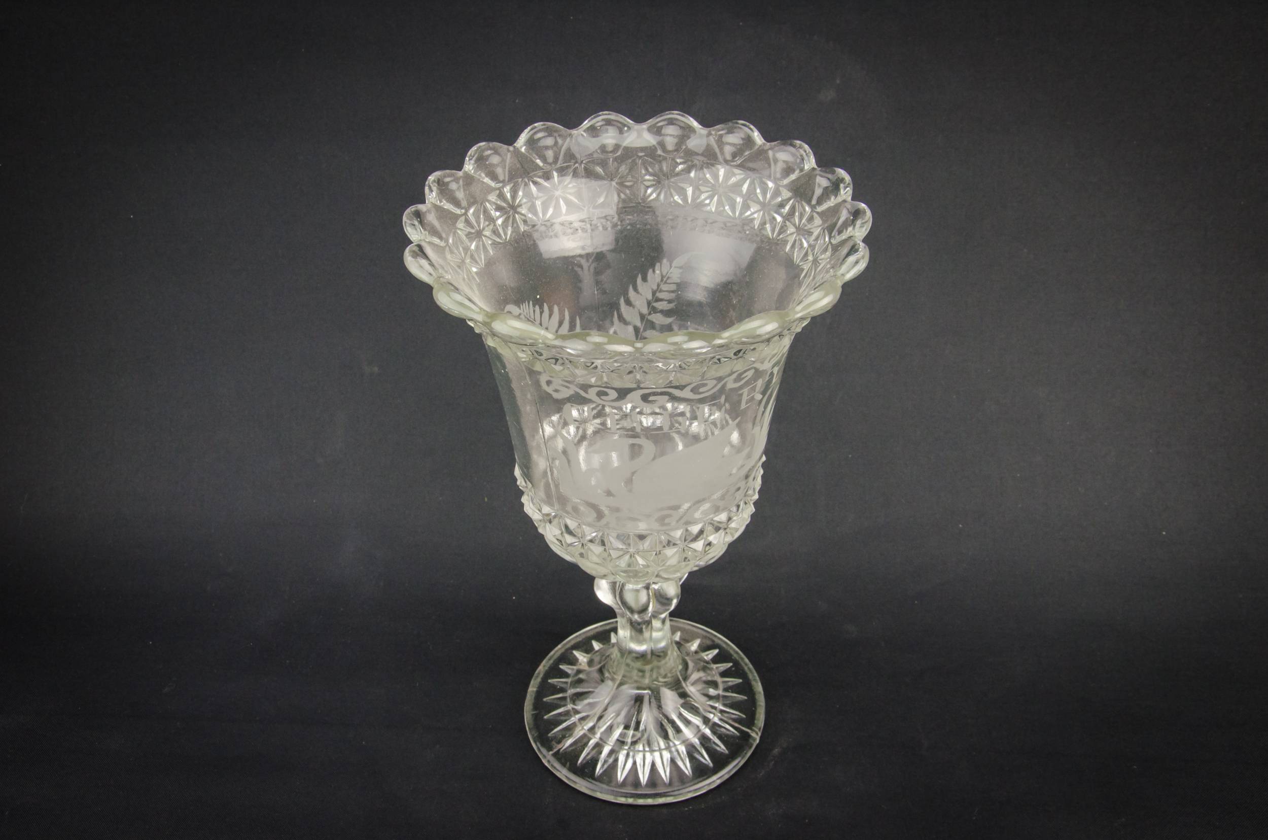 Rustic Celery Victorian — Celery glass serving bowl 2