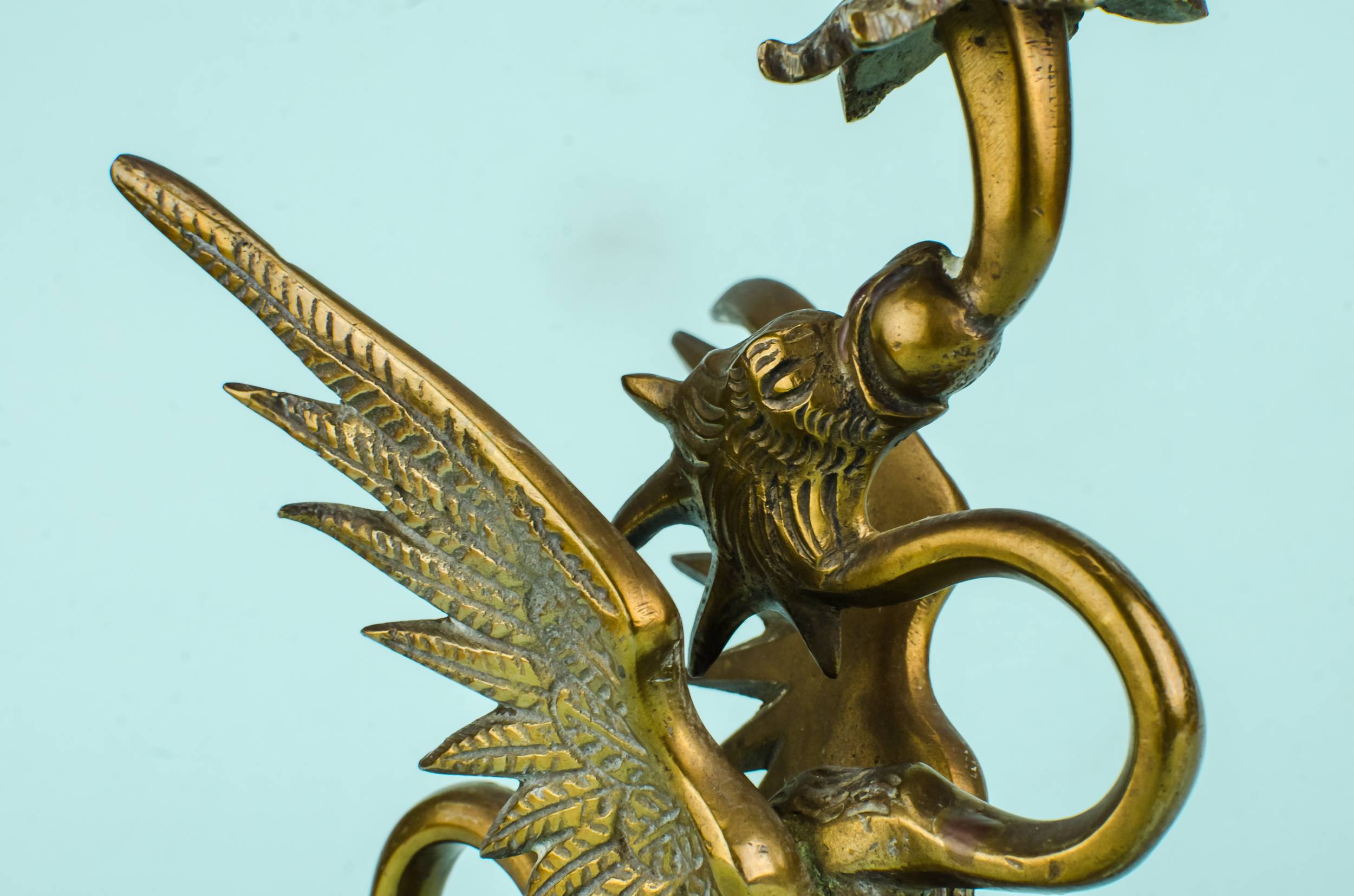 Antique Rustic CANDLESTICK — Dragon candlestick 3