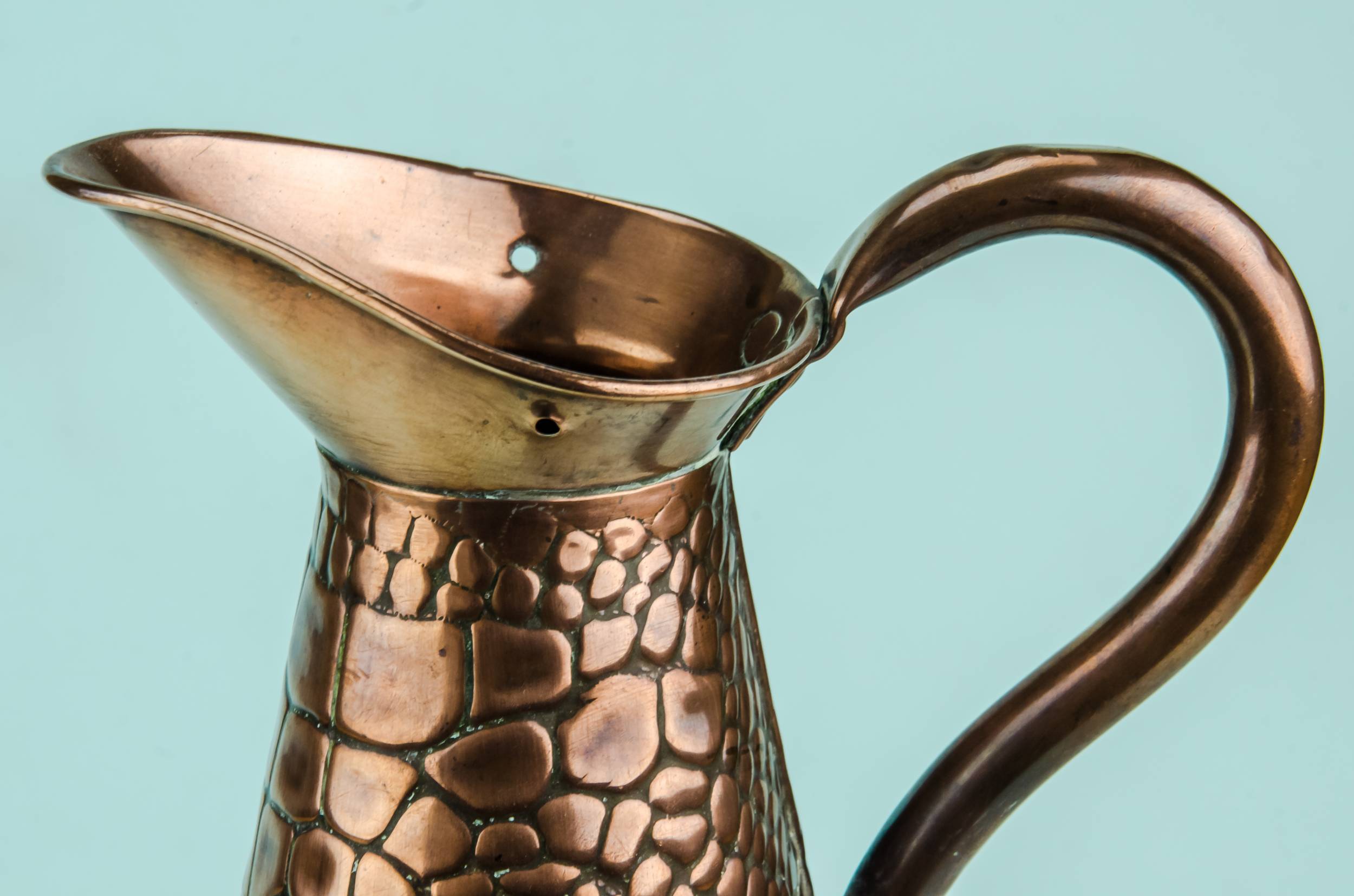 Antique Rustic Copper — Arts & Crafts copper jug 4