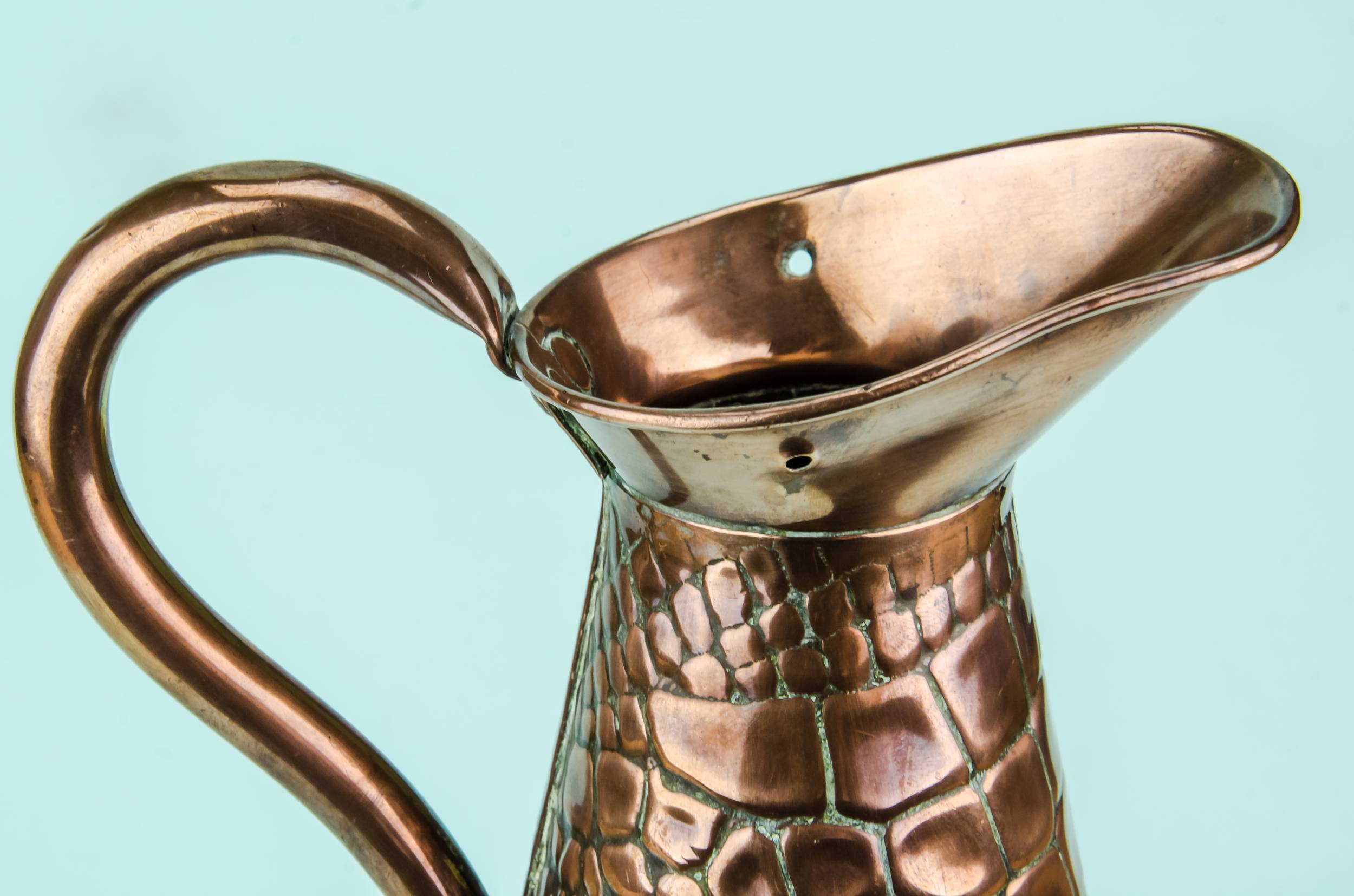 Antique Rustic Copper — Arts & Crafts copper jug 5