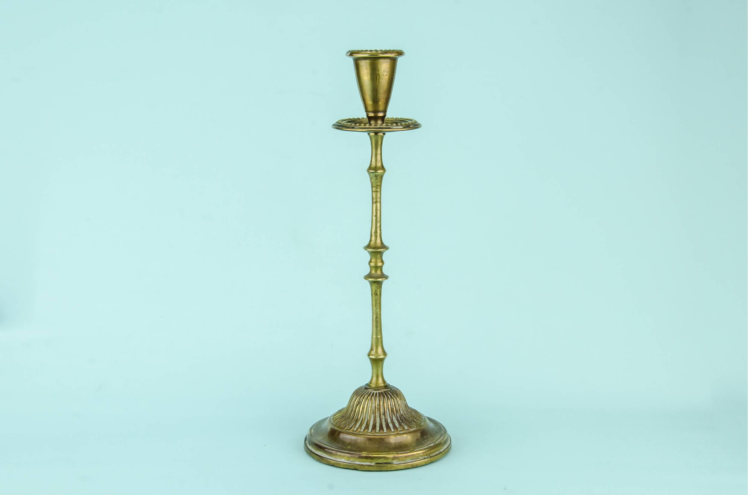 Shabby Chic Antique — Brass tall candlestick