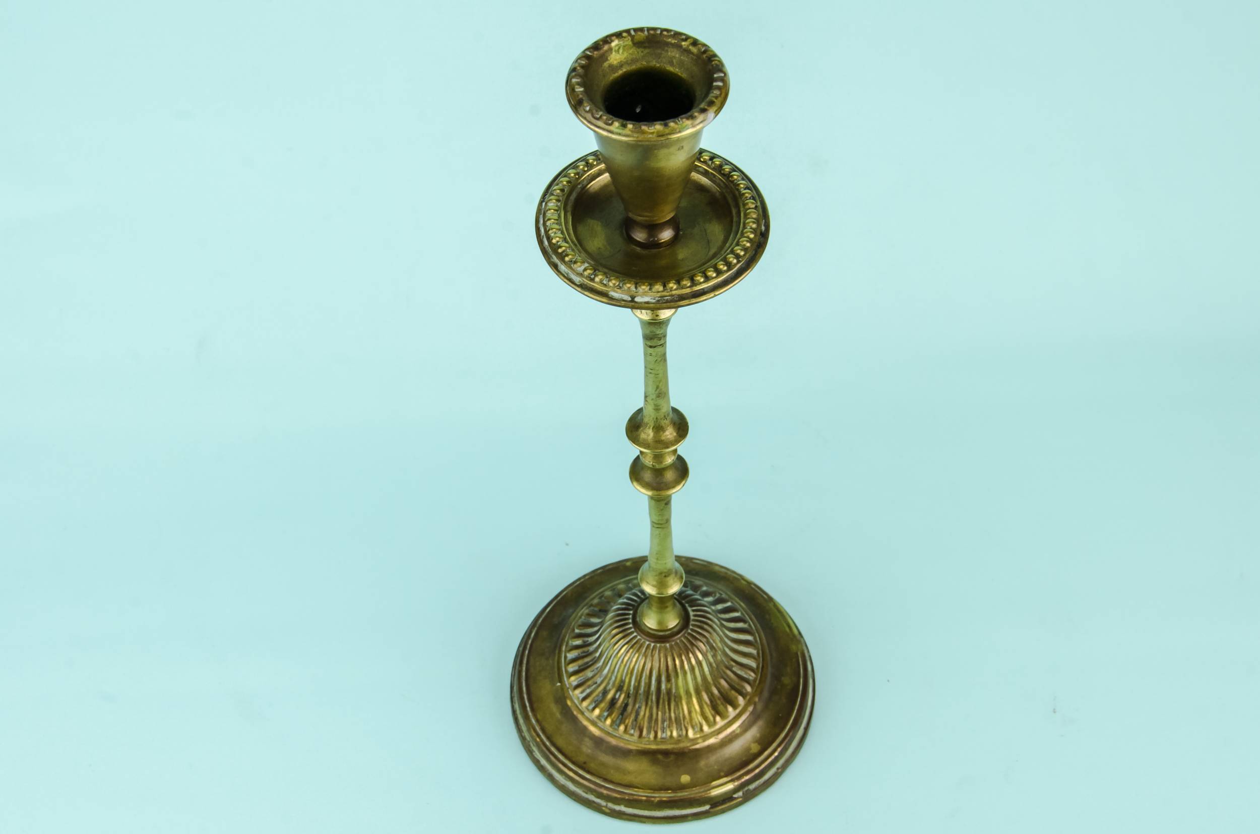Shabby Chic Antique — Brass tall candlestick 2