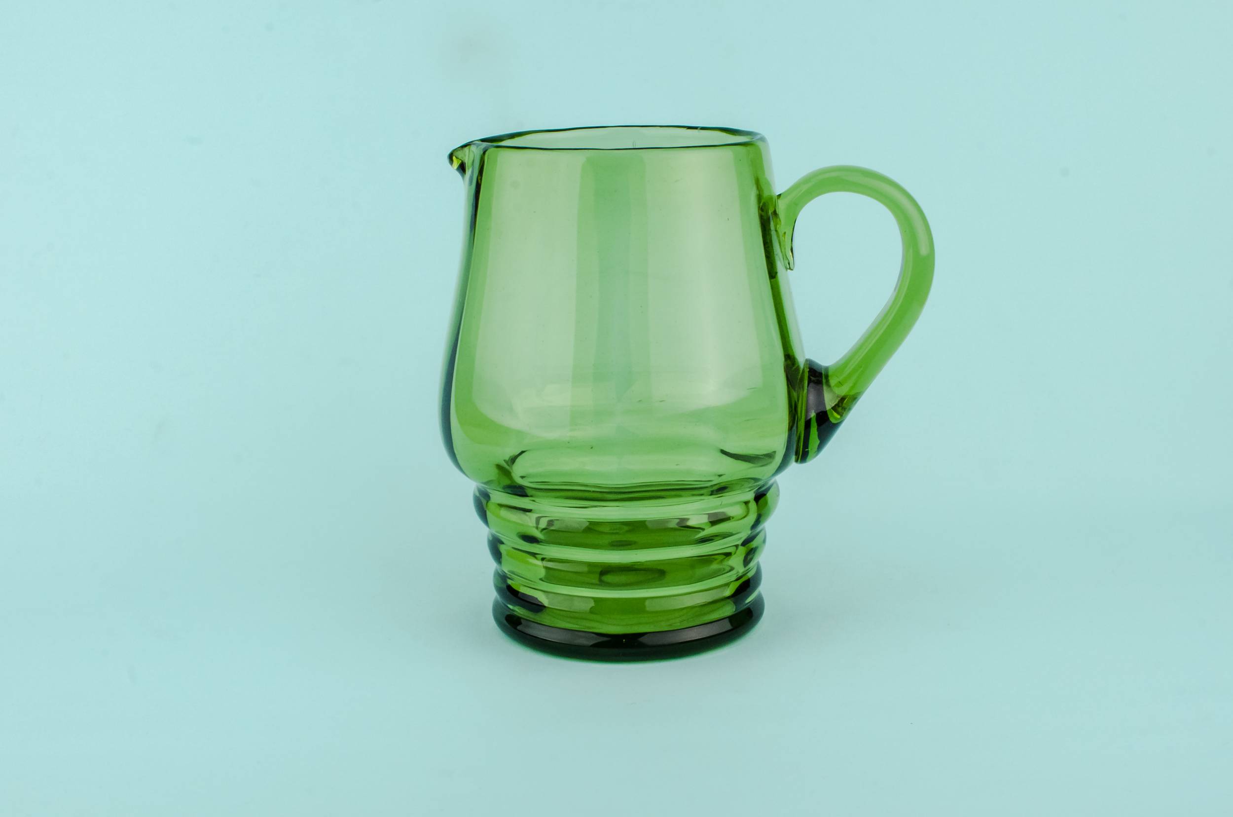 Vintage Art Deco — Water green glass jug