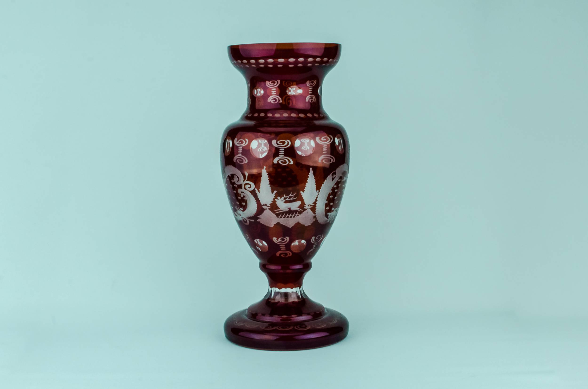 Antique Victorian Glass — Large red glass vase
