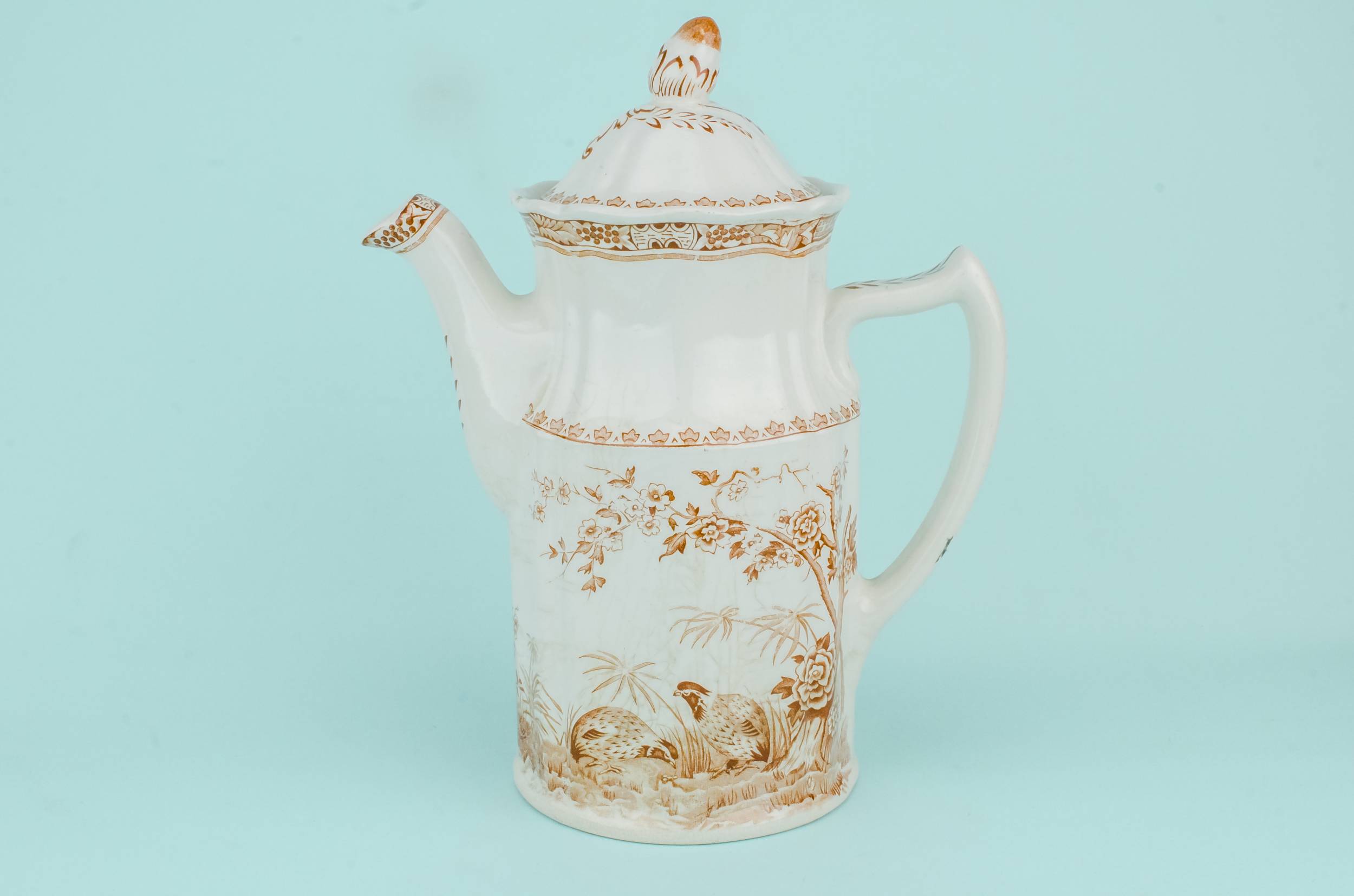 Elegant Antique Pottery — Large pottery coffee pot