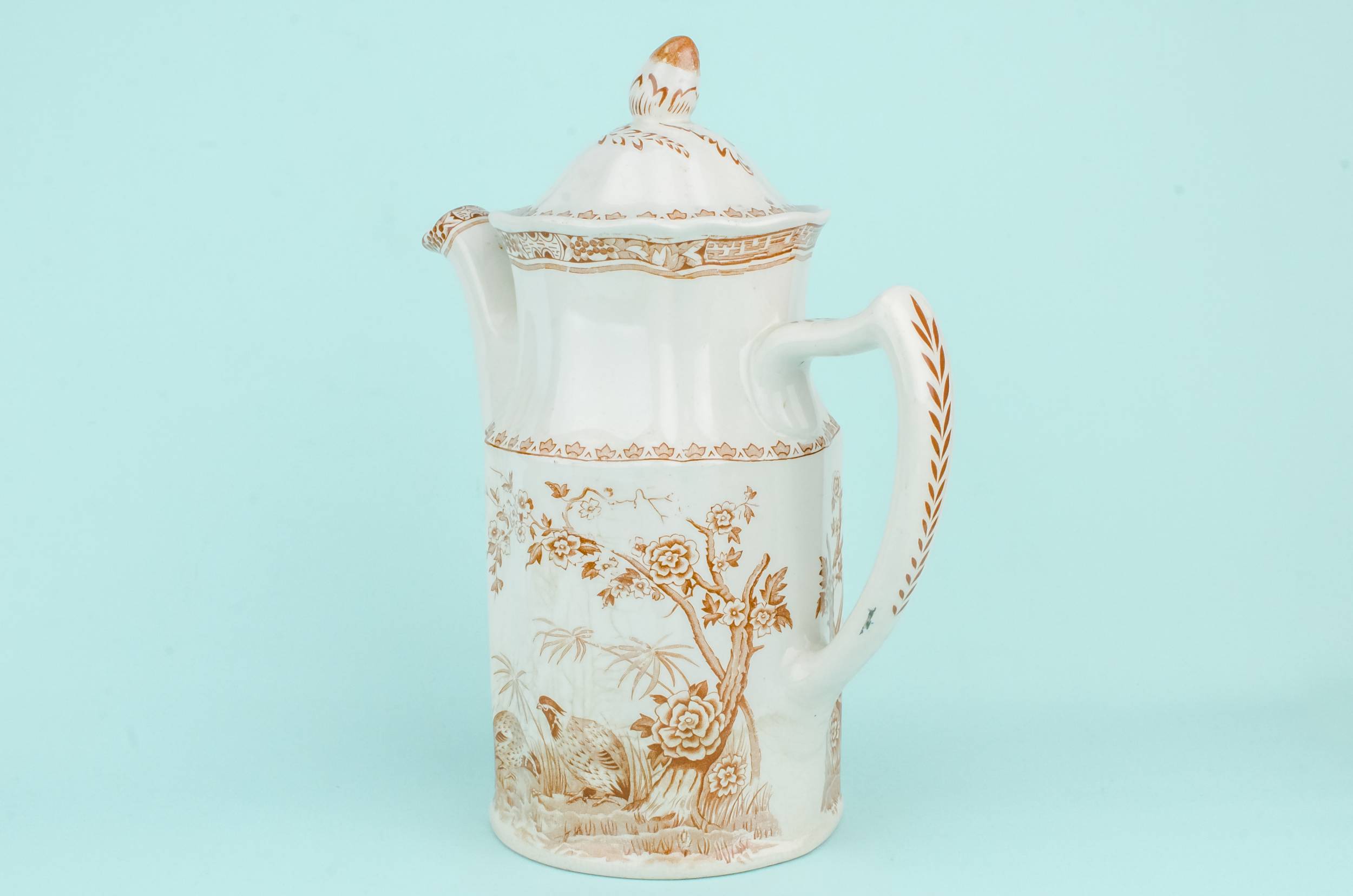Elegant Antique Pottery — Large pottery coffee pot 1