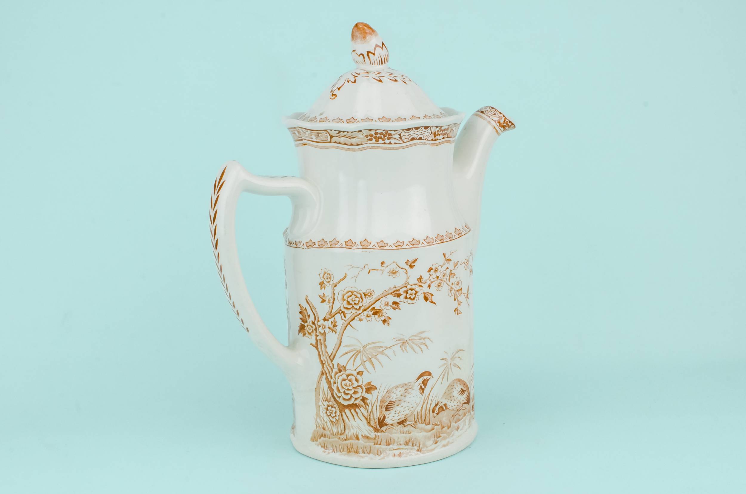 Elegant Antique Pottery — Large pottery coffee pot 2