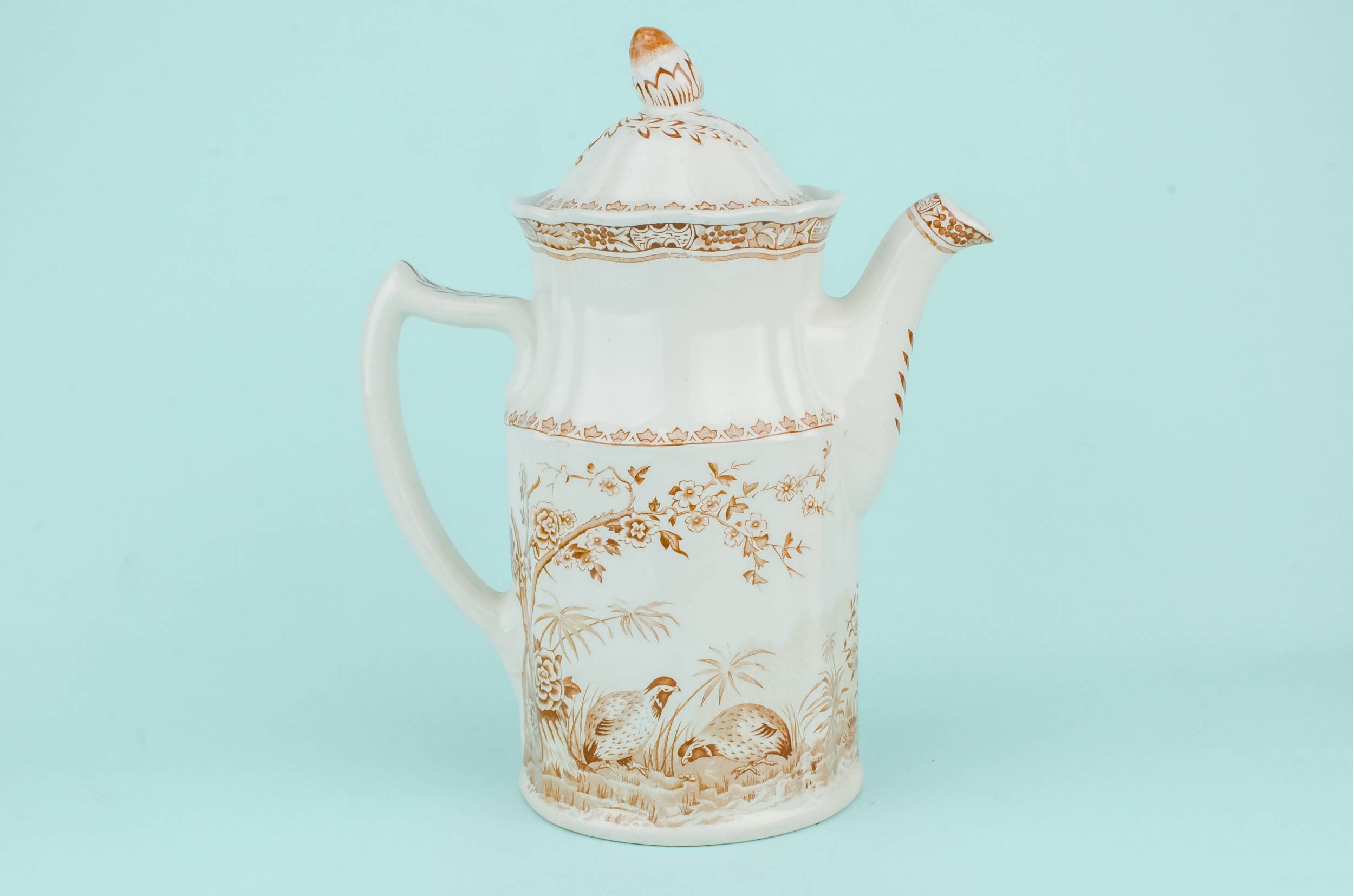 Elegant Antique Pottery — Large pottery coffee pot 3