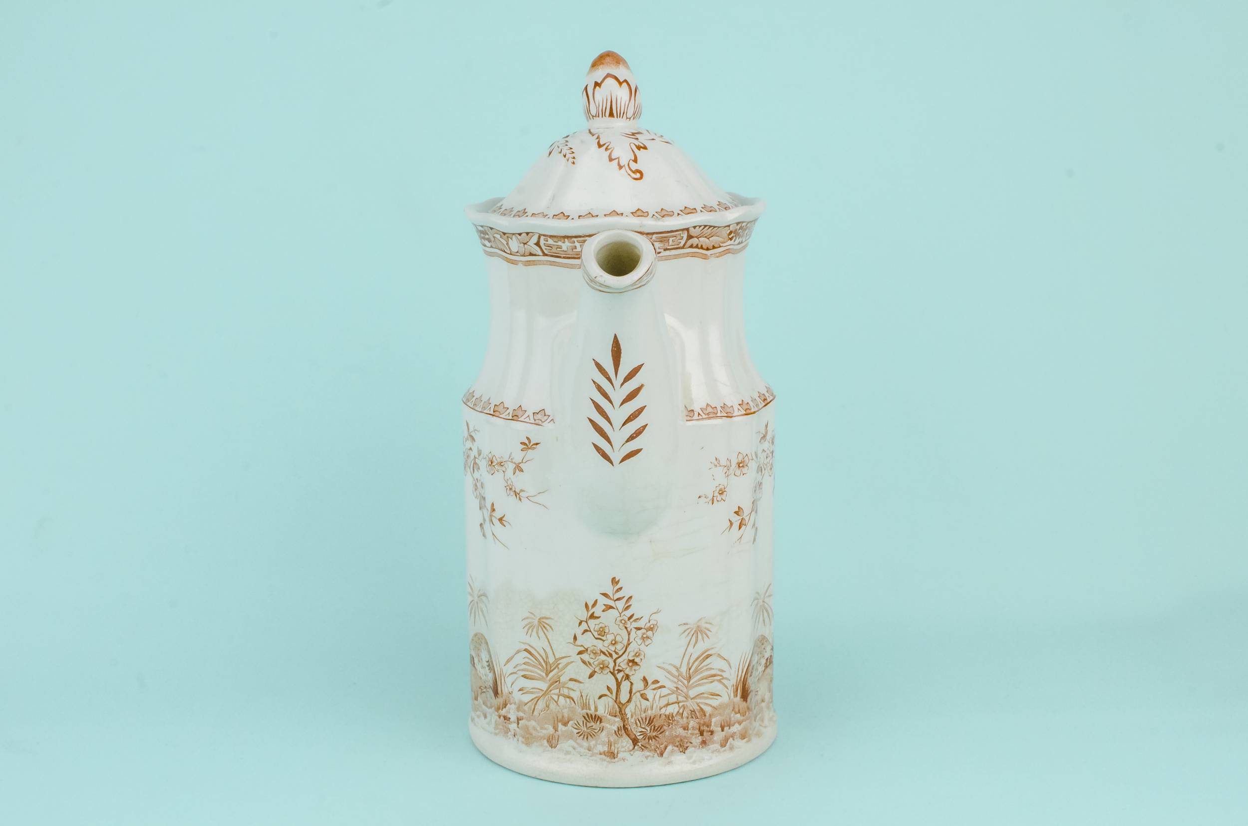 Elegant Antique Pottery — Large pottery coffee pot 4