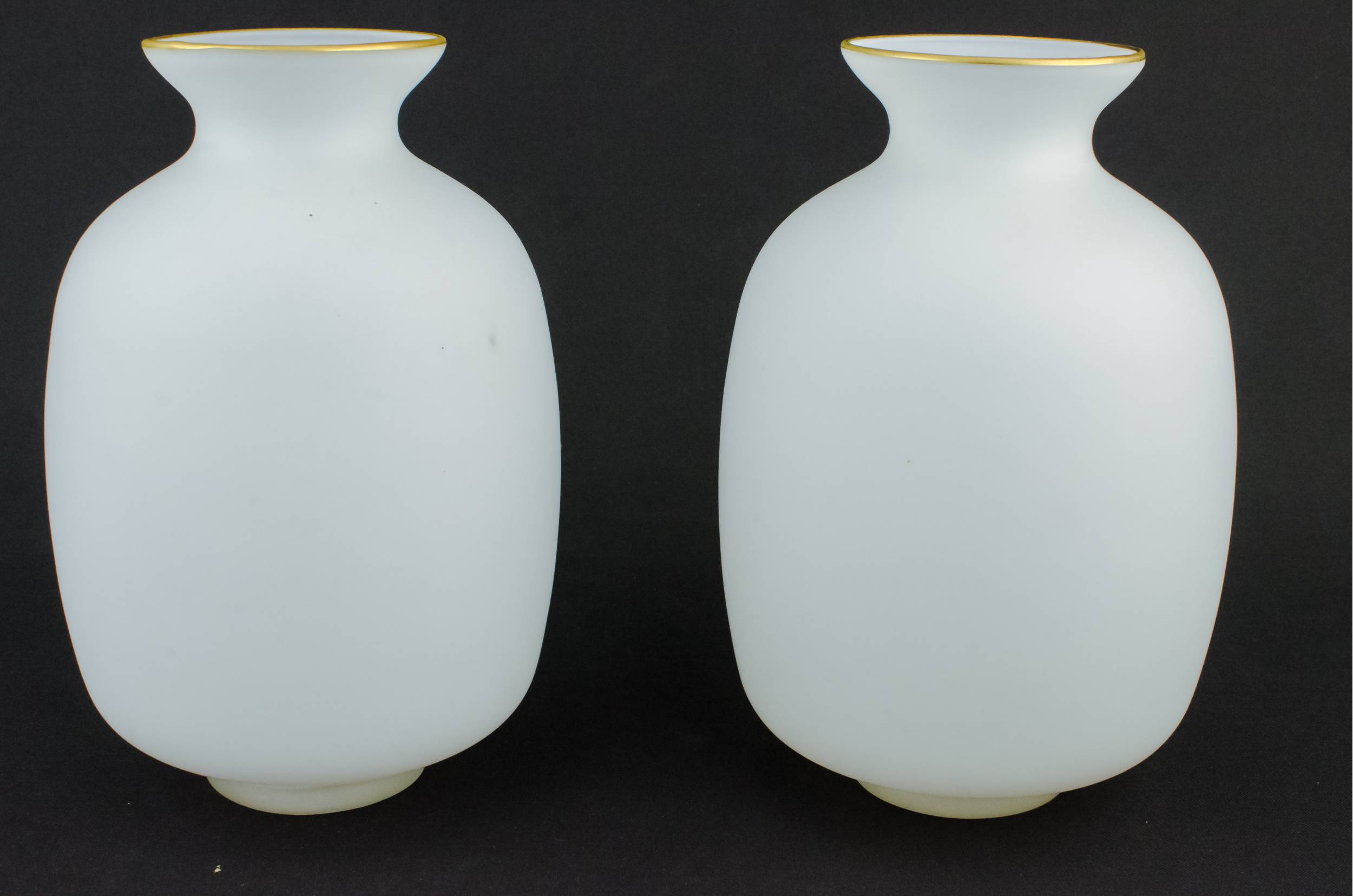 Elegant Vintage Glass — 2 white glass vases 6