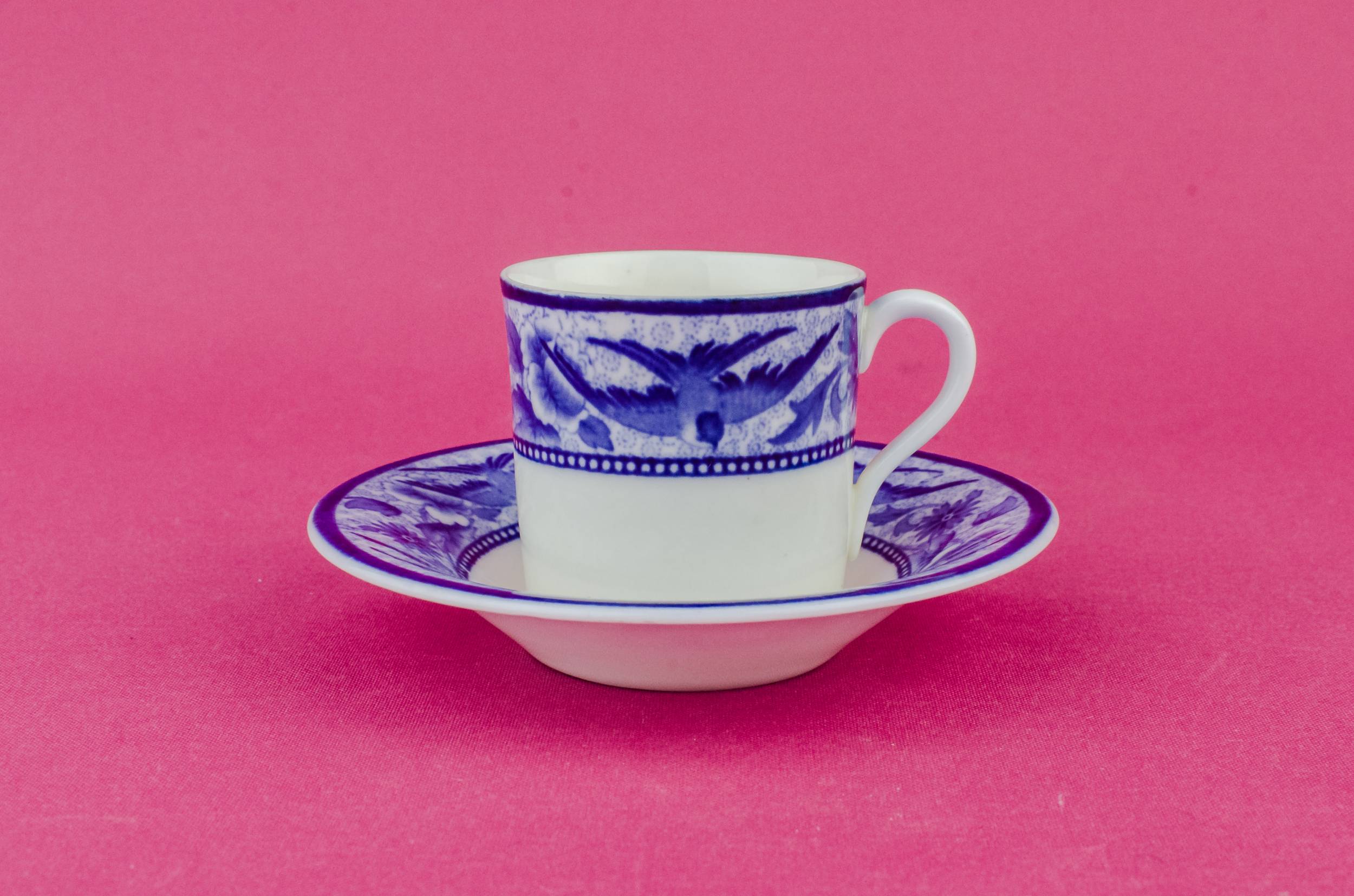 Elegant Pottery COFFEE — Blue bone china coffee cup