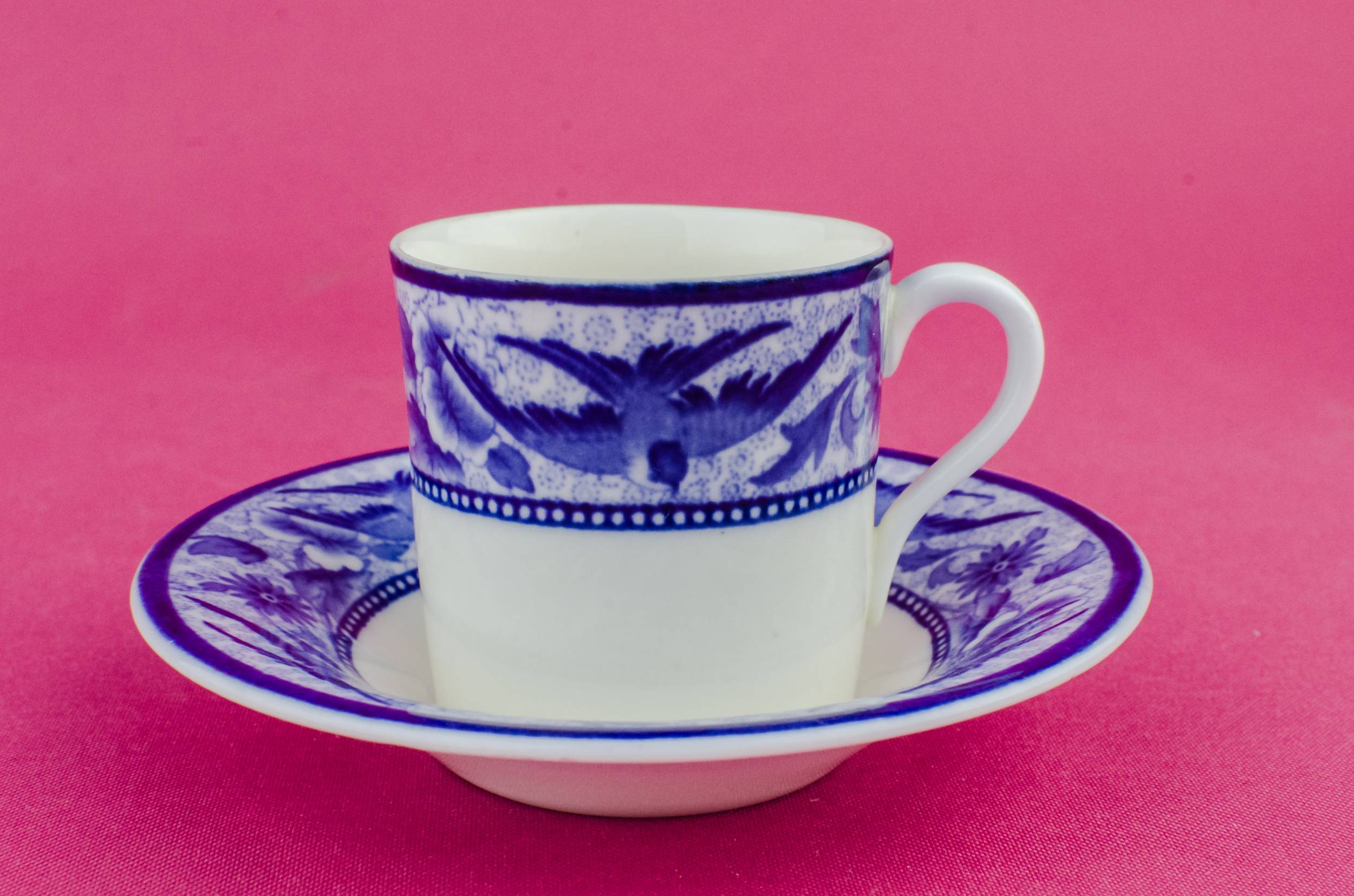 Elegant Pottery COFFEE — Blue bone china coffee cup 4