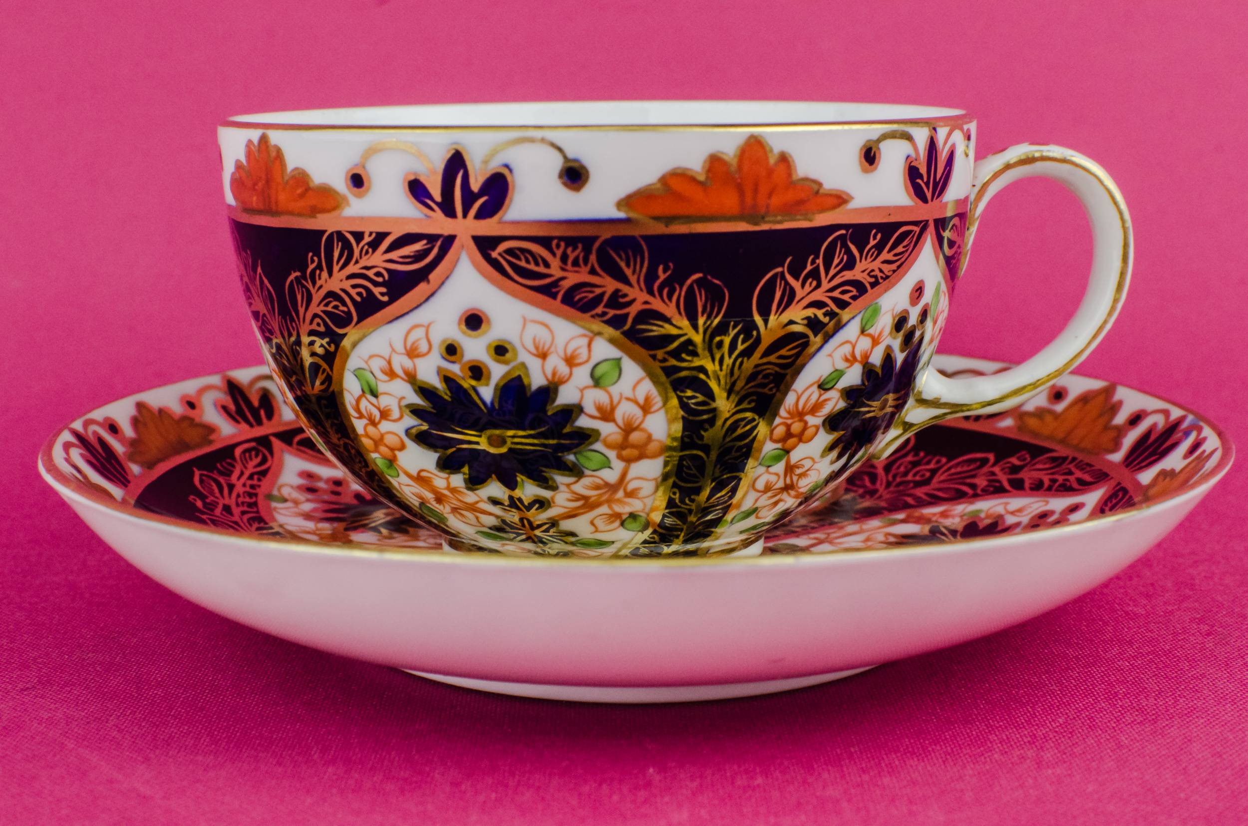 Victorian Antique Saucer — Blue bone china coffee cup 5
