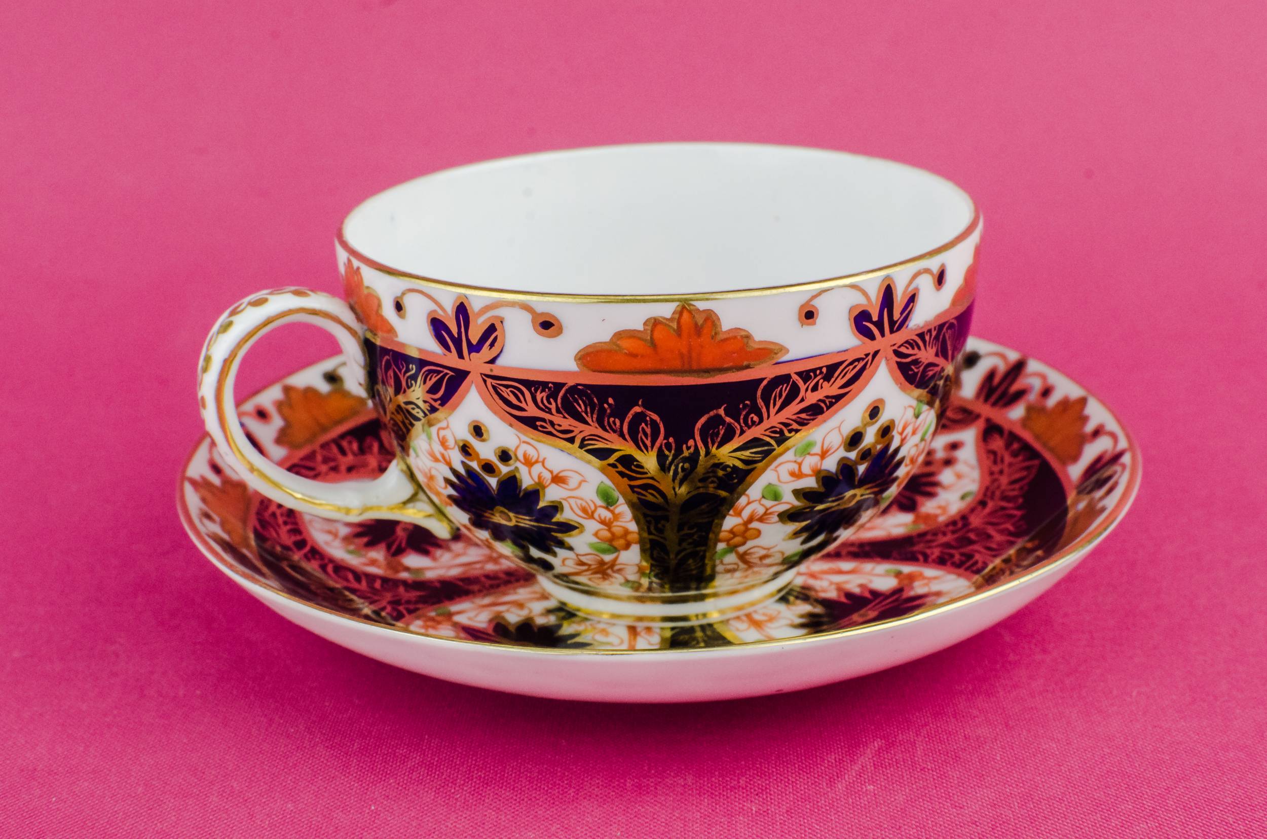 Victorian Antique Saucer — Blue bone china coffee cup 2