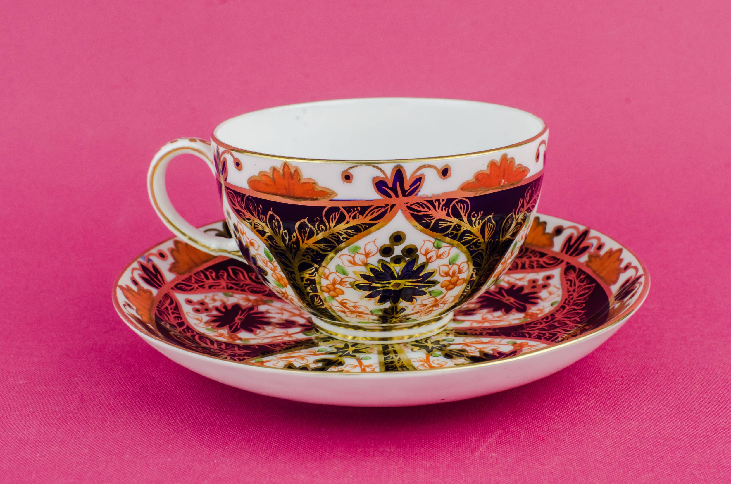Victorian Antique Saucer — Blue bone china coffee cup 3