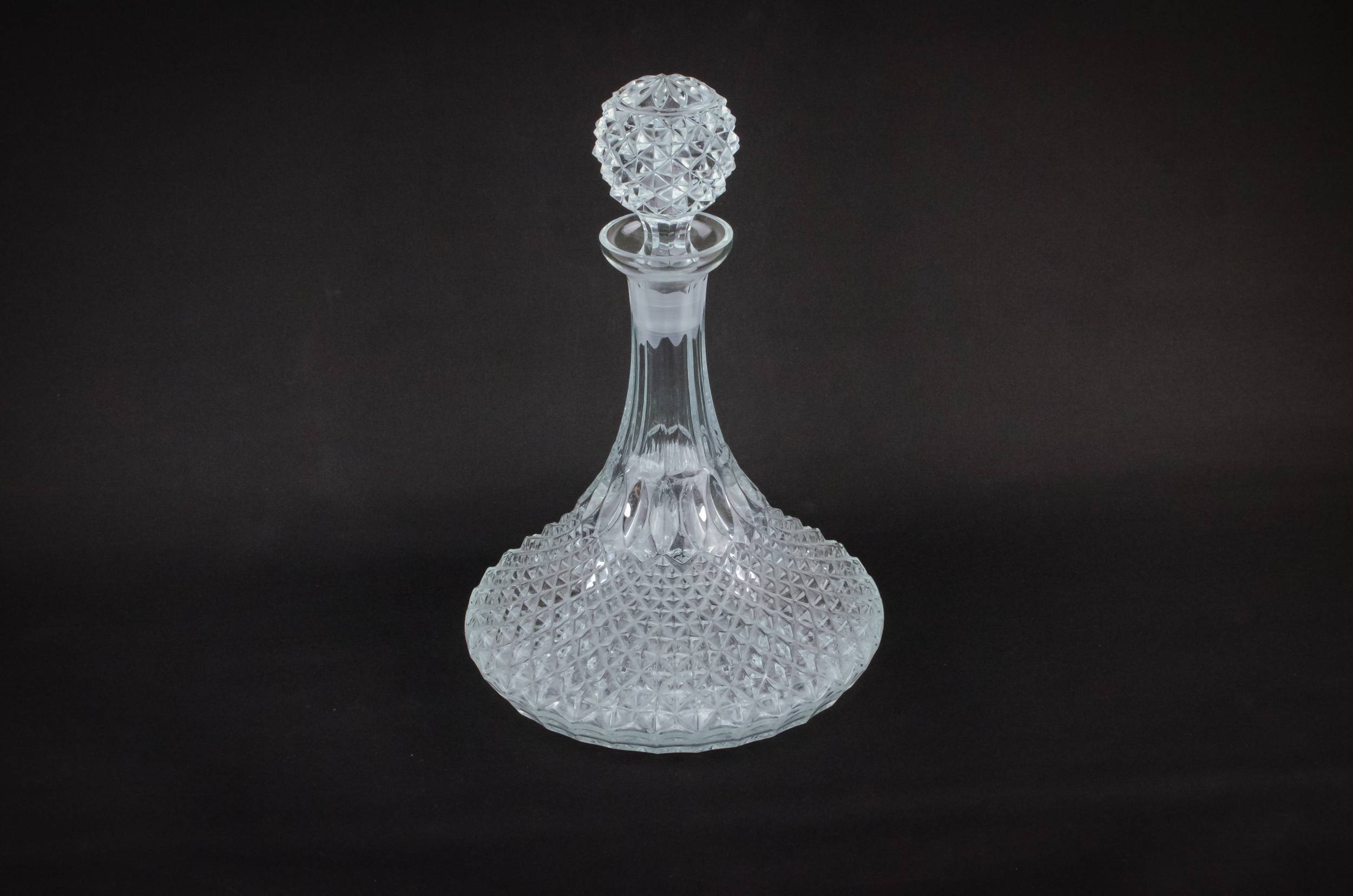 Vintage Moulded Glass — Moulded glass ship decanter
