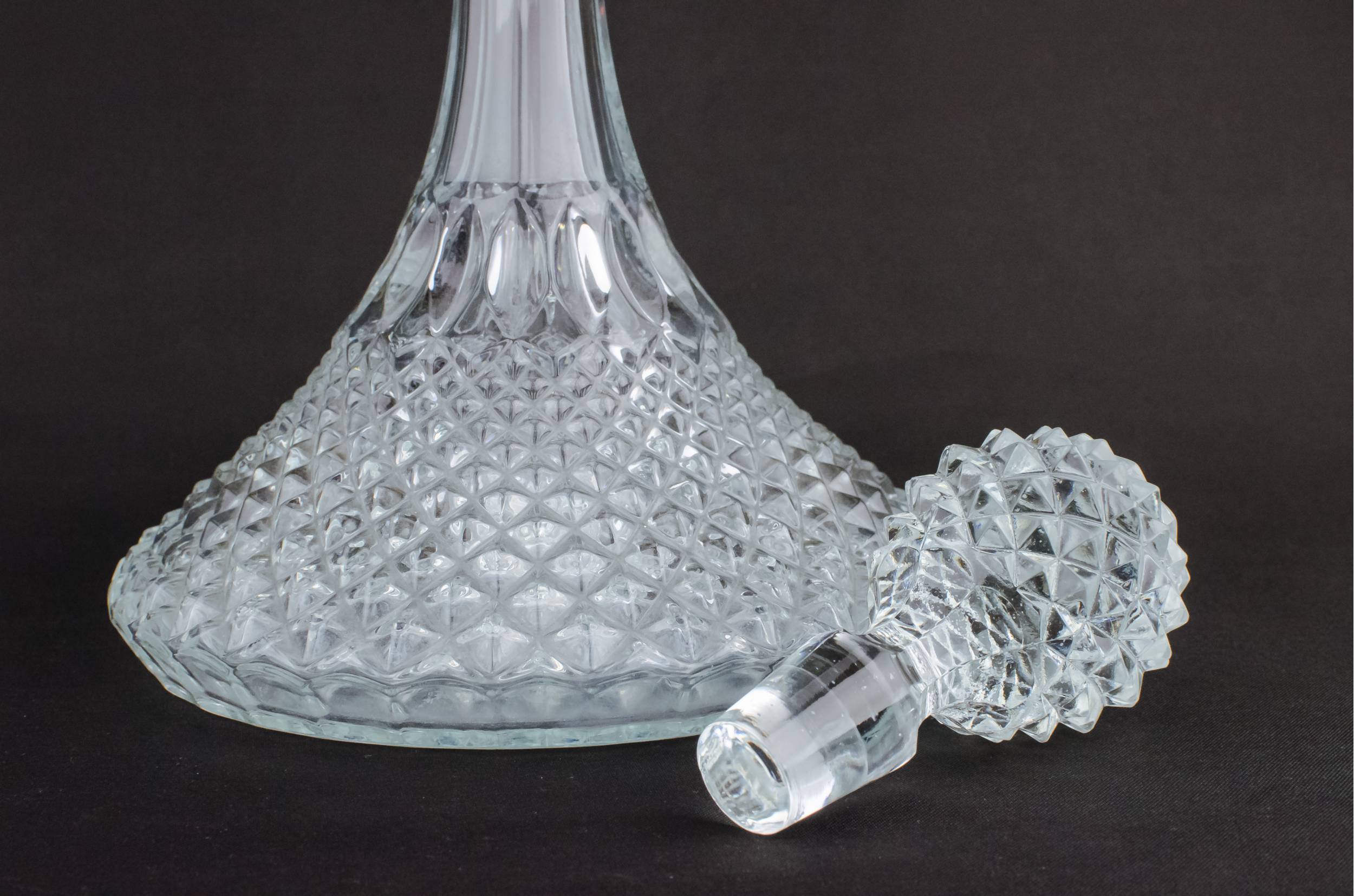 Vintage Moulded Glass — Moulded glass ship decanter 1