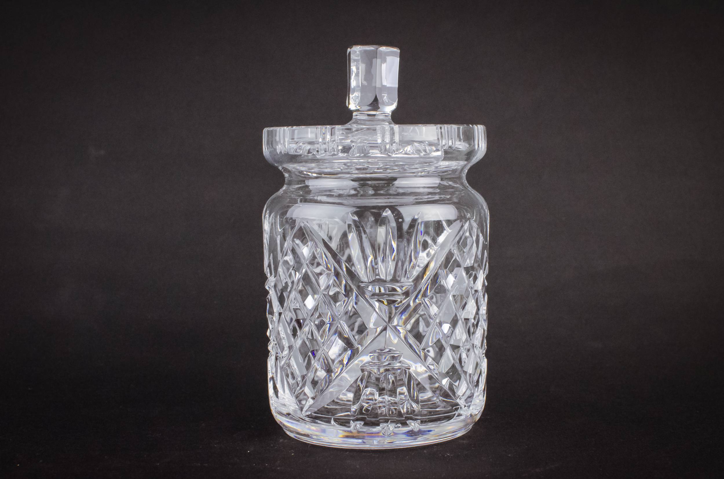 Vintage Glass Crosshatch — Retro condiment pot 1