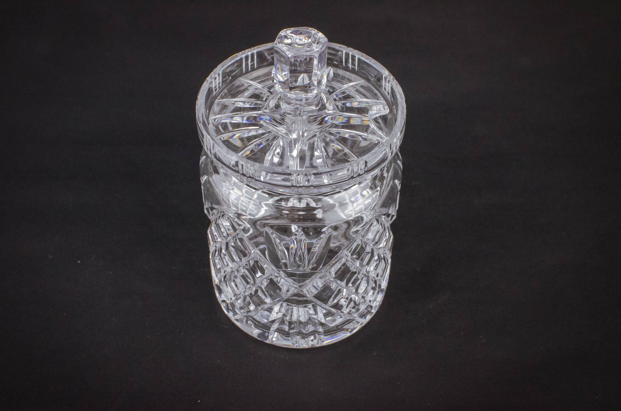 Vintage Glass Crosshatch — Retro condiment pot 2