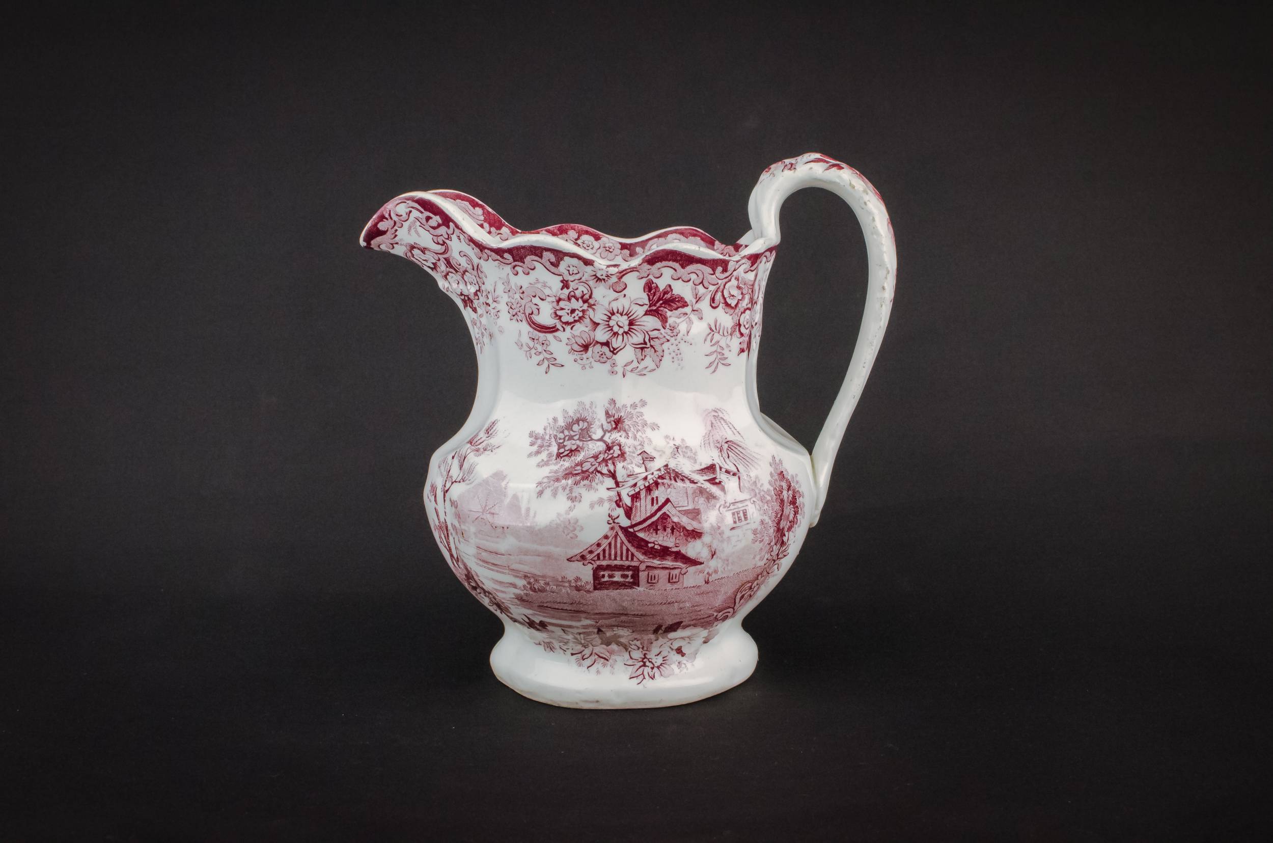 Antique High Victorian — Water puce coloured jug