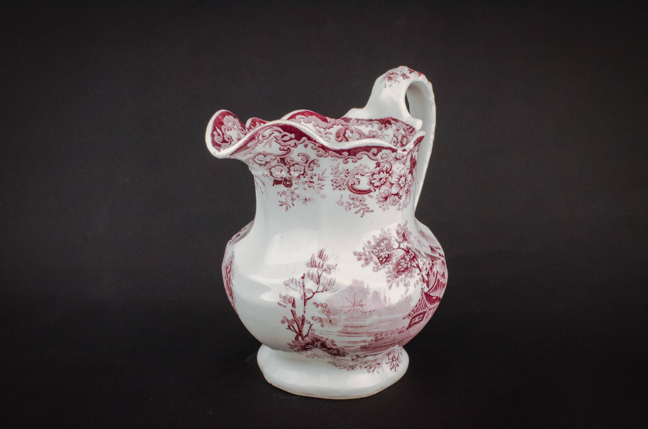 Antique High Victorian — Water puce coloured jug 1